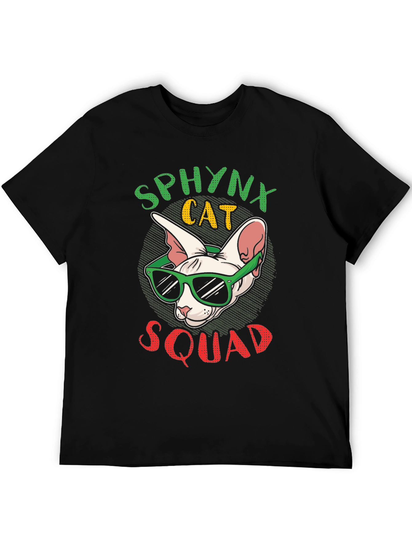 Black Sphynx Cat Squad T-Shirt view 5
