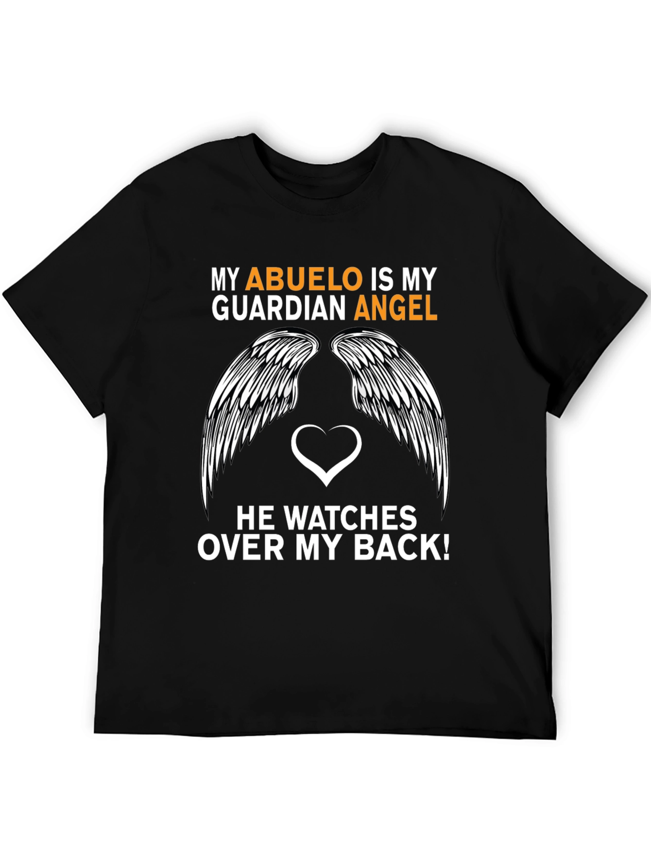 Black My Abuelo is My Guardian Angel T-Shirt view 5
