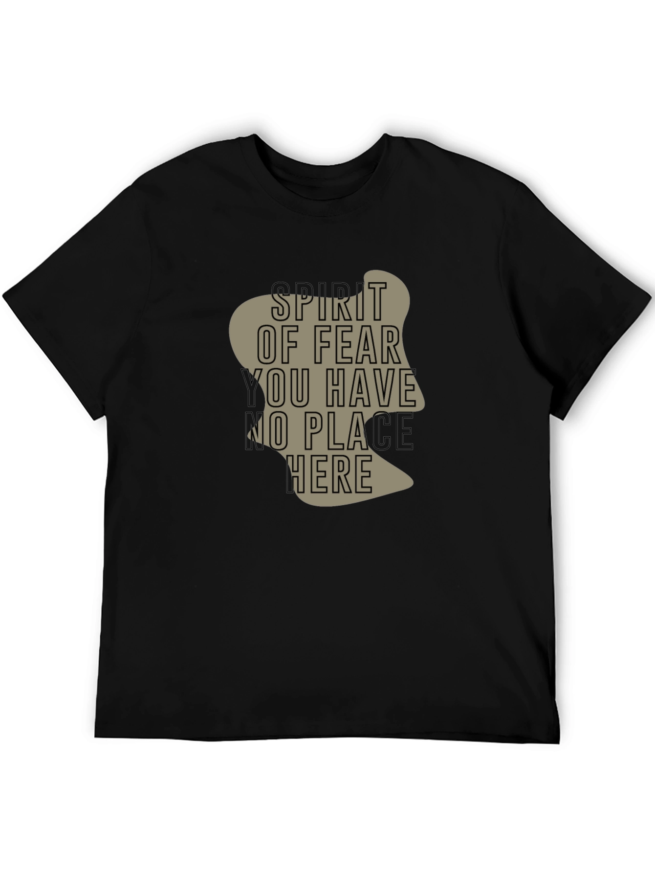 Black Spirit of Fear Graphic Tee - Black Crew Neck T-Shirt view 5