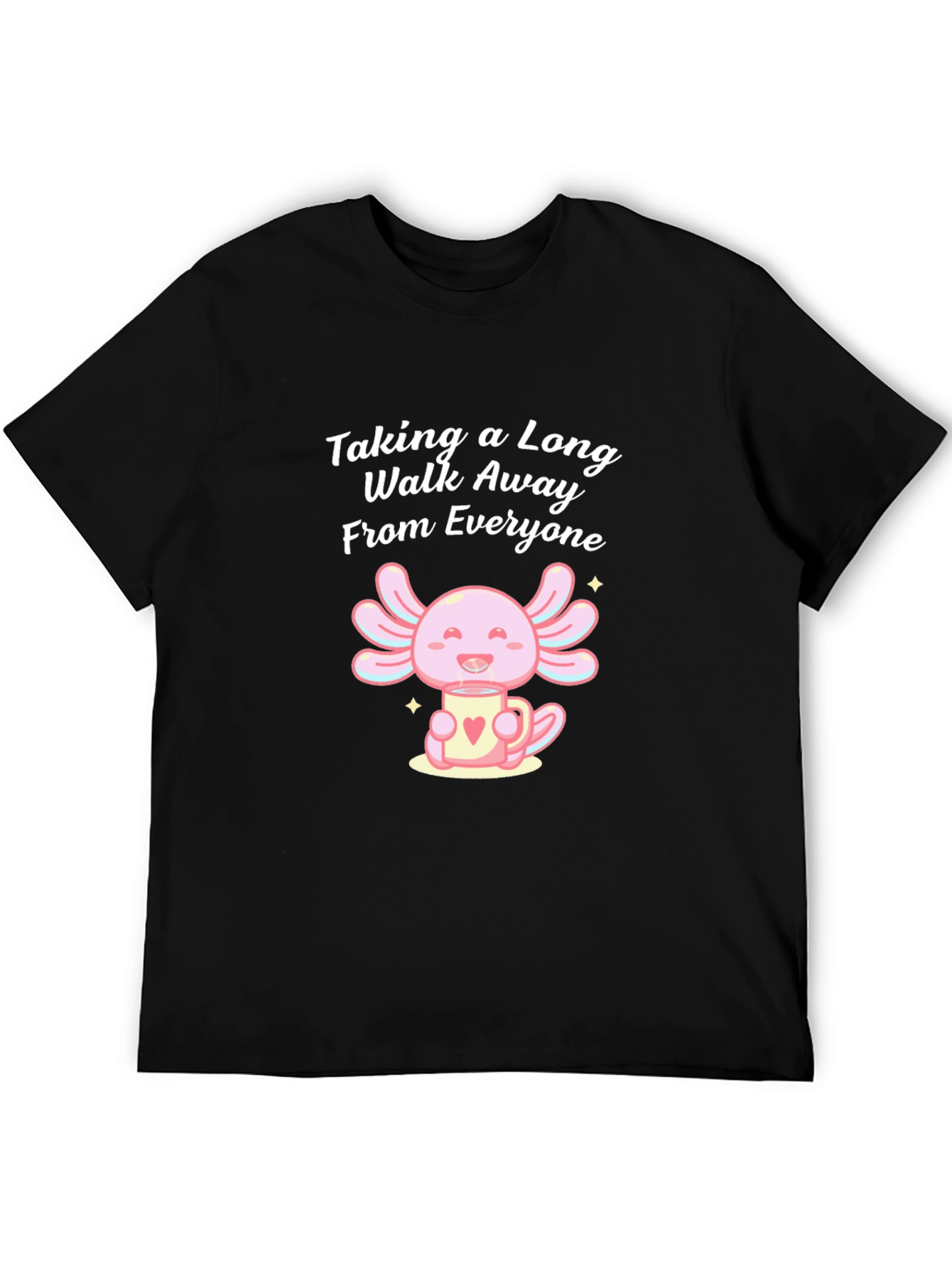 Black Axolotl 'Long Walk' Graphic T-Shirt view 5