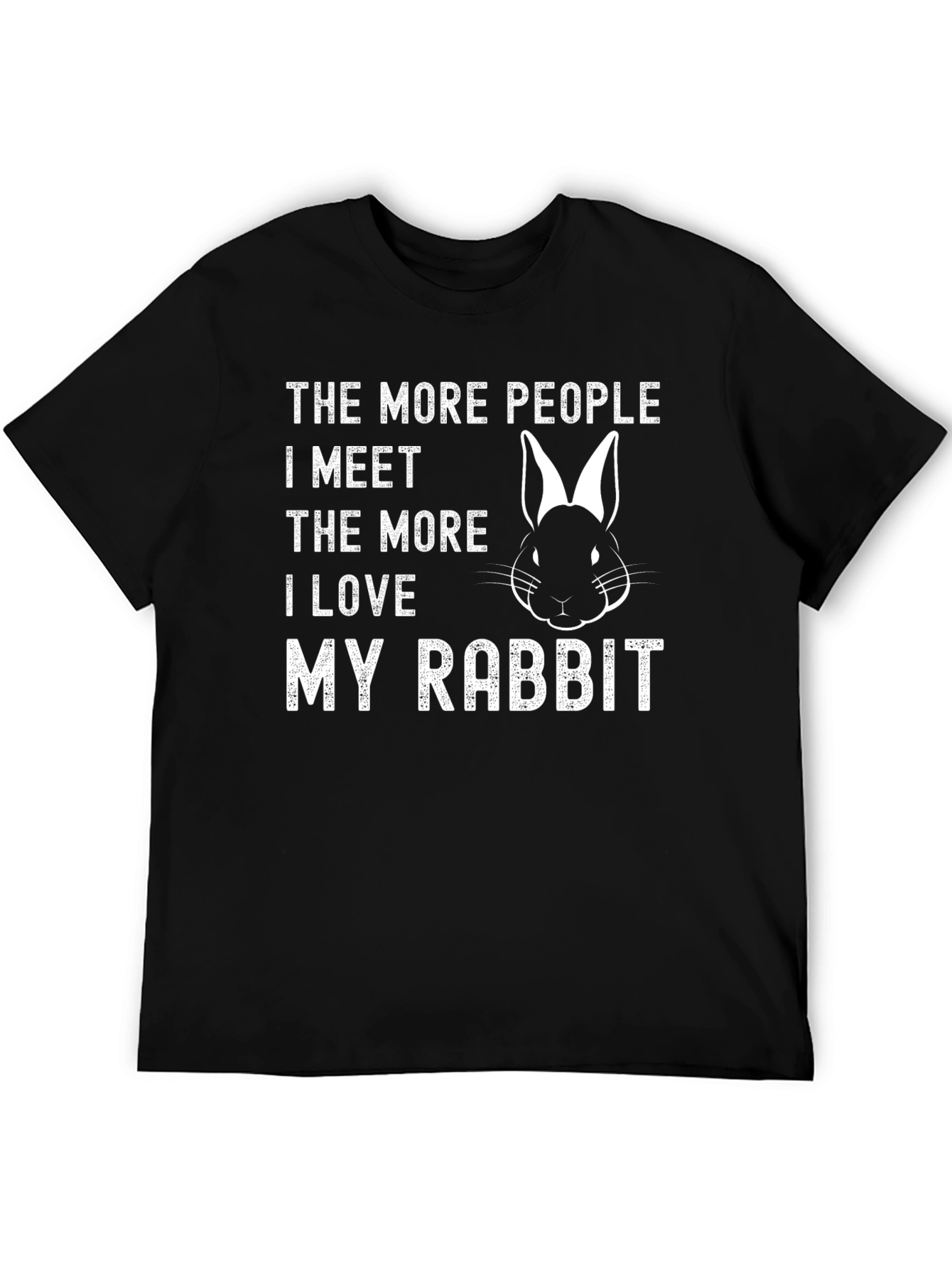 Black Rabbit Lover Graphic Tee - The More People I Meet T-Shirt view 5
