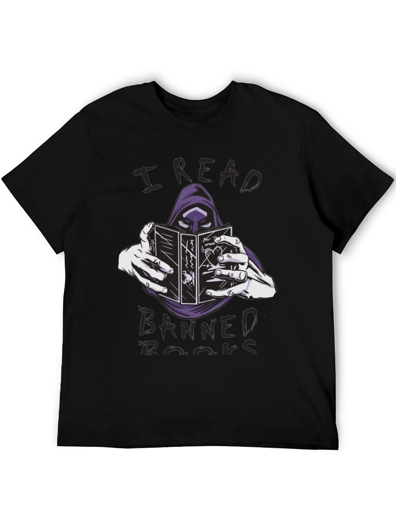 Black I Read Banned Books T-Shirt Grim Reaper Reader Tee view 5