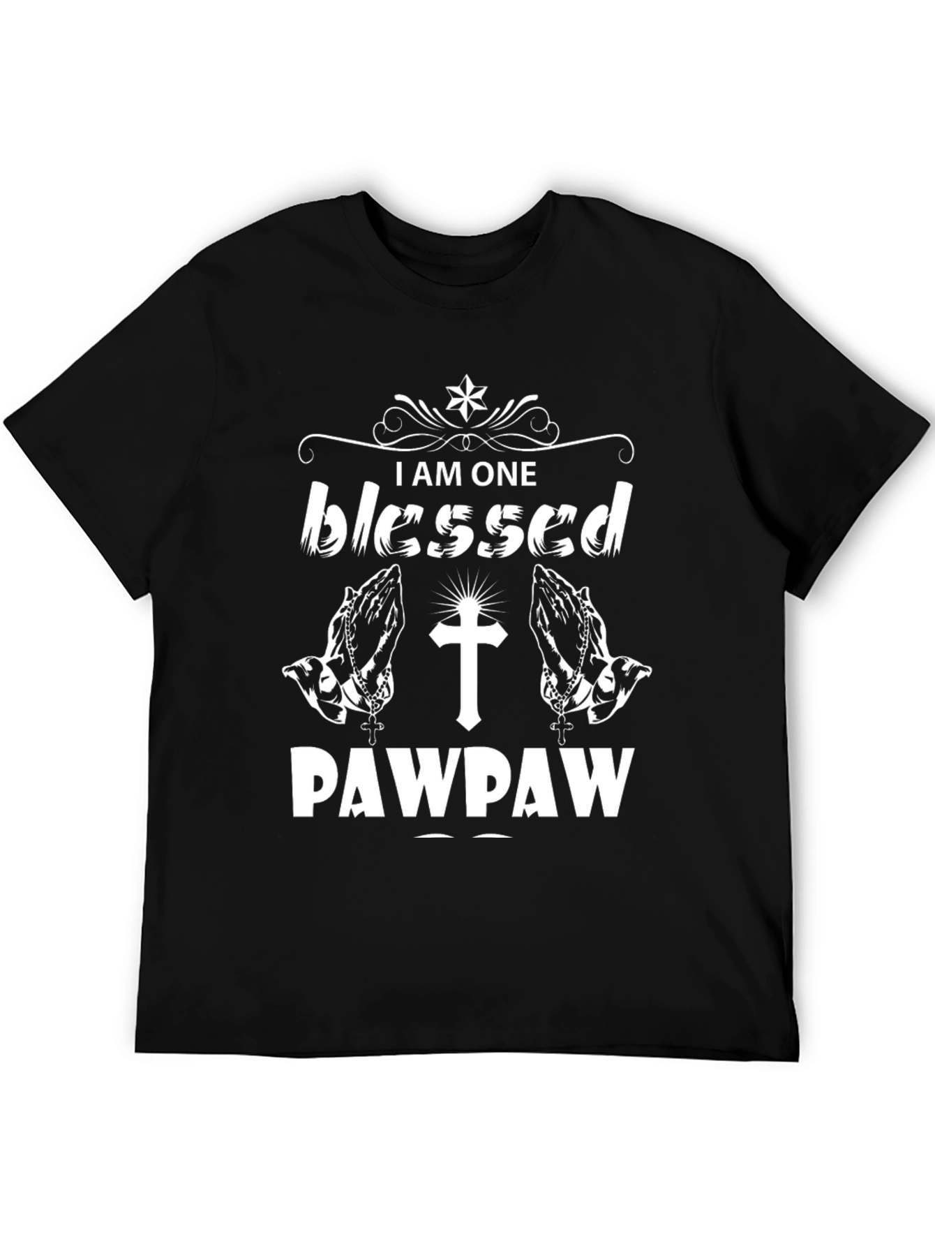 Black Blessed Pawpaw T-Shirt, Christian Grandpa Tee view 5