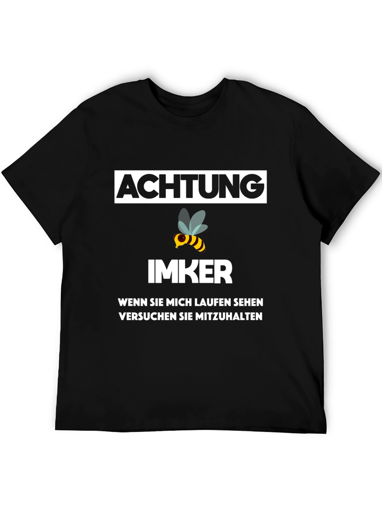 Black Achtung Imker Funny Beekeeper T-Shirt view 5