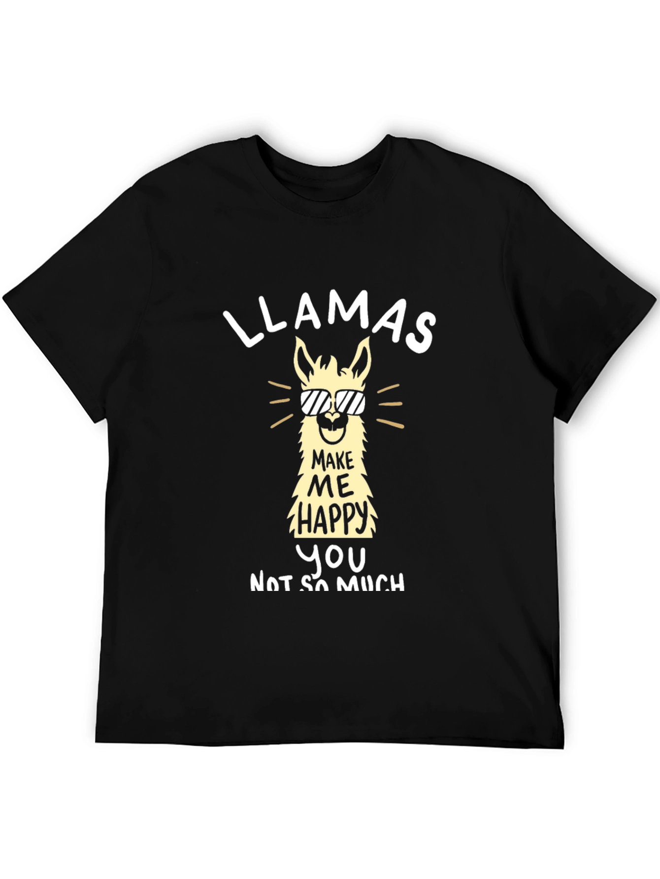 Black Llama Graphic T-Shirt: Make Me Happy Tee view 5