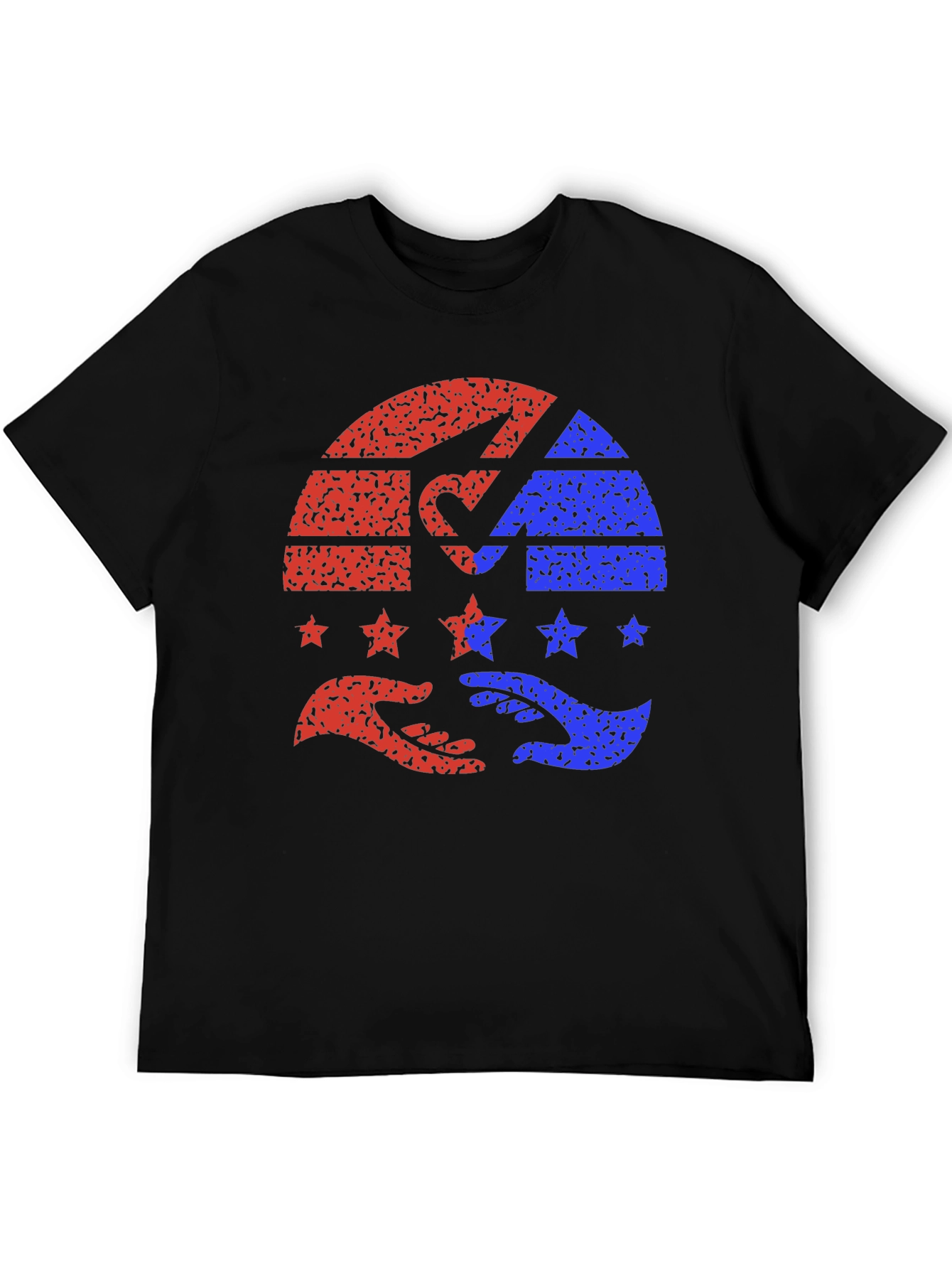Black Patriotic Hands Helping Stars T-Shirt view 5