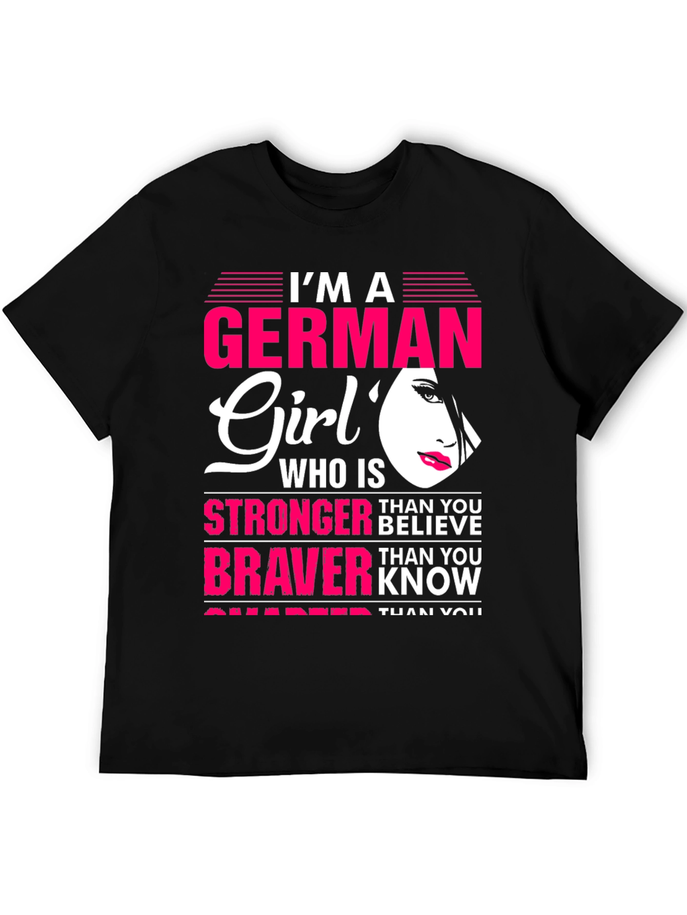 Black German Girl Graphic T-Shirt - Strong, Brave & Smart view 5