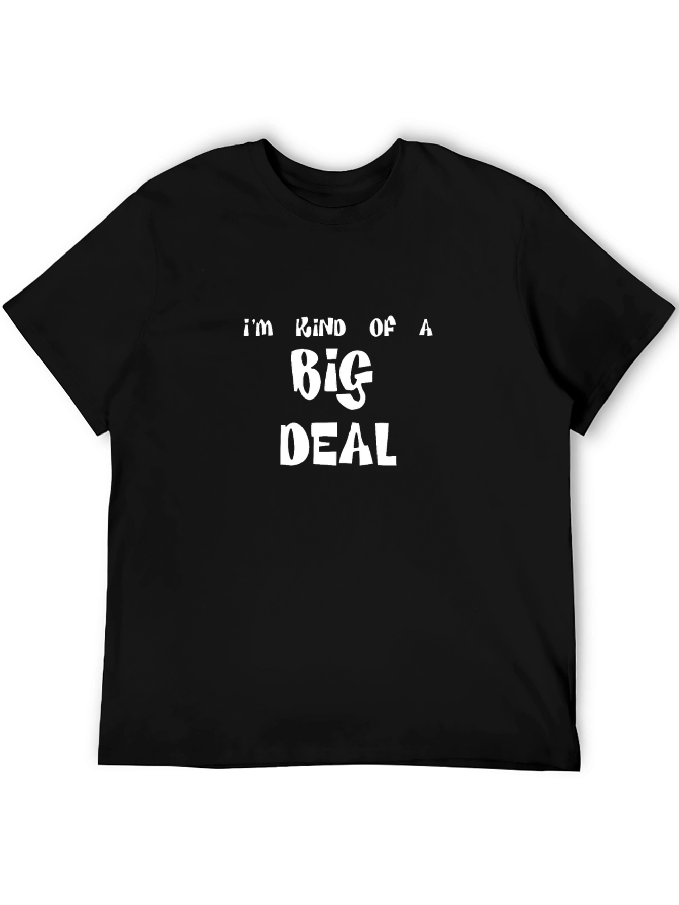 Black Funny "Big Deal" Black Graphic Tee view 5