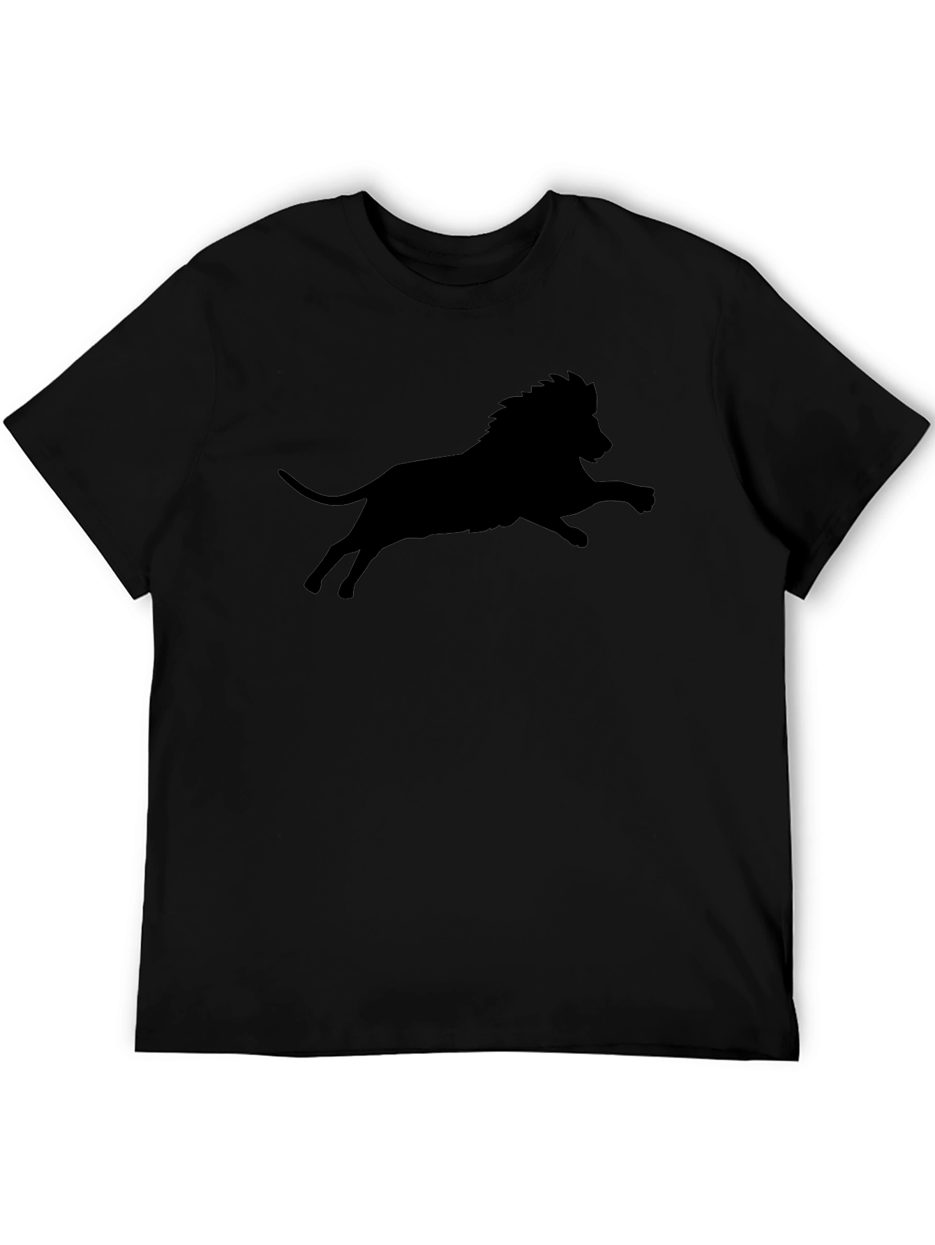 Black Black Lion Silhouette Graphic T-Shirt view 5