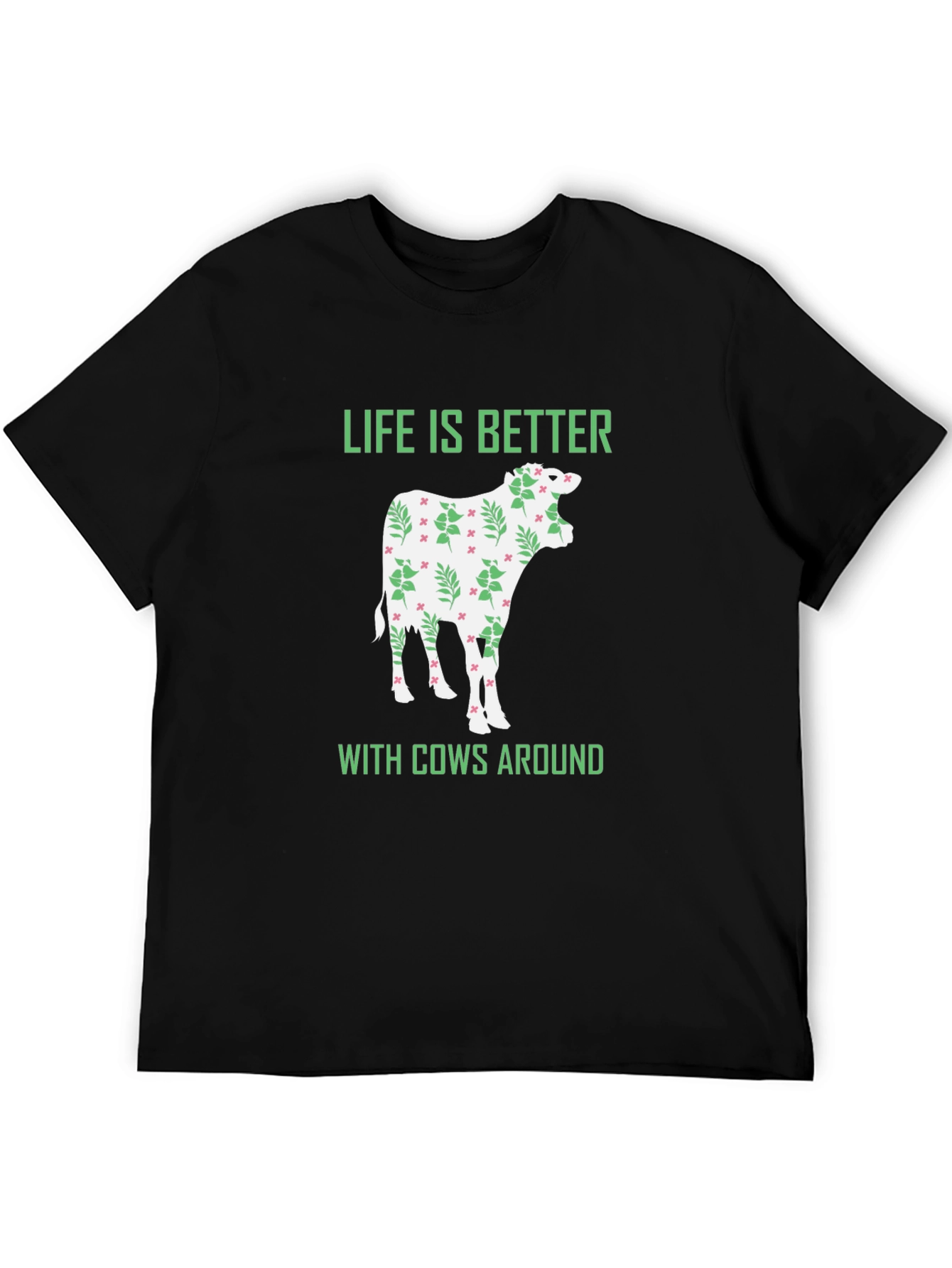 Black Life Is Better With Cows T-Shirt view 5