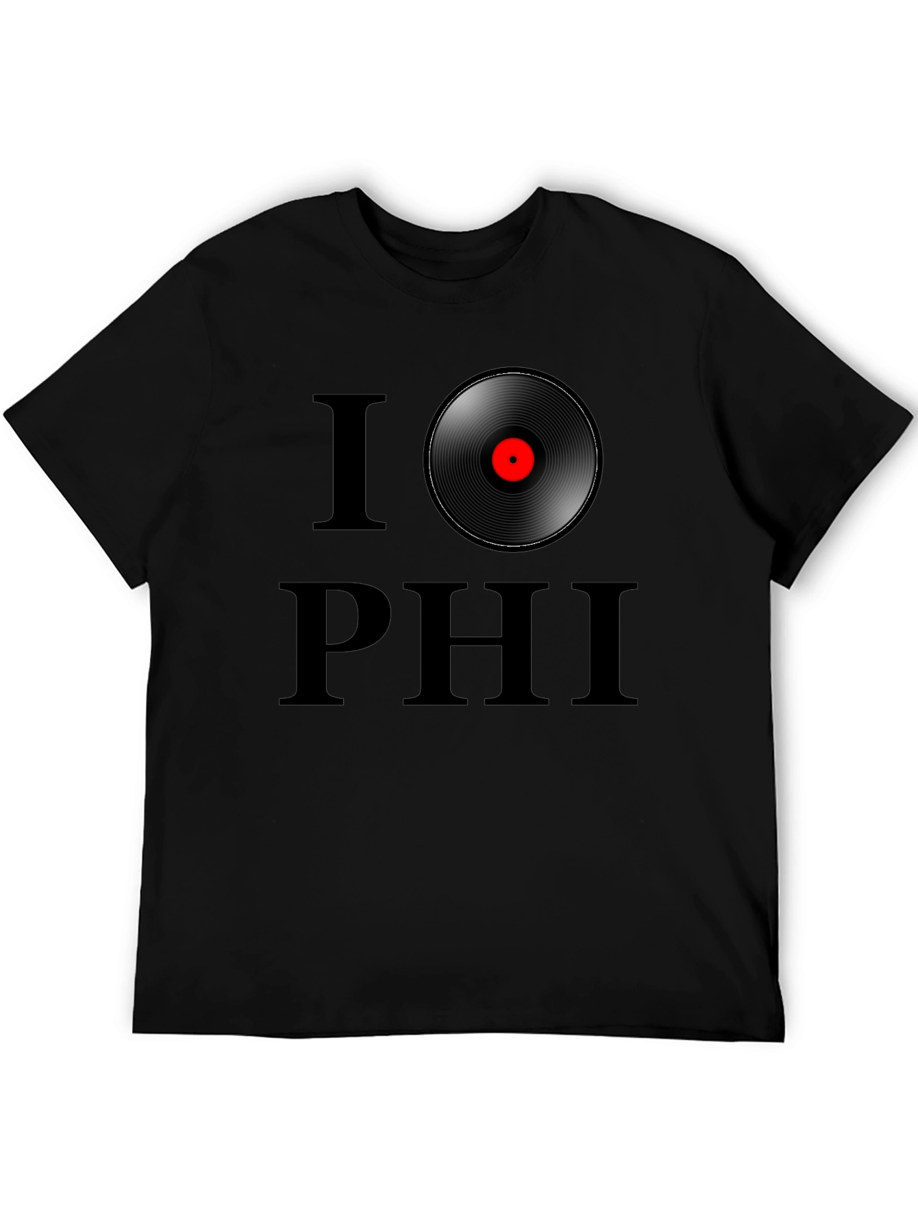 Black I Record Phi T-Shirt - Classic Black Tee view 5