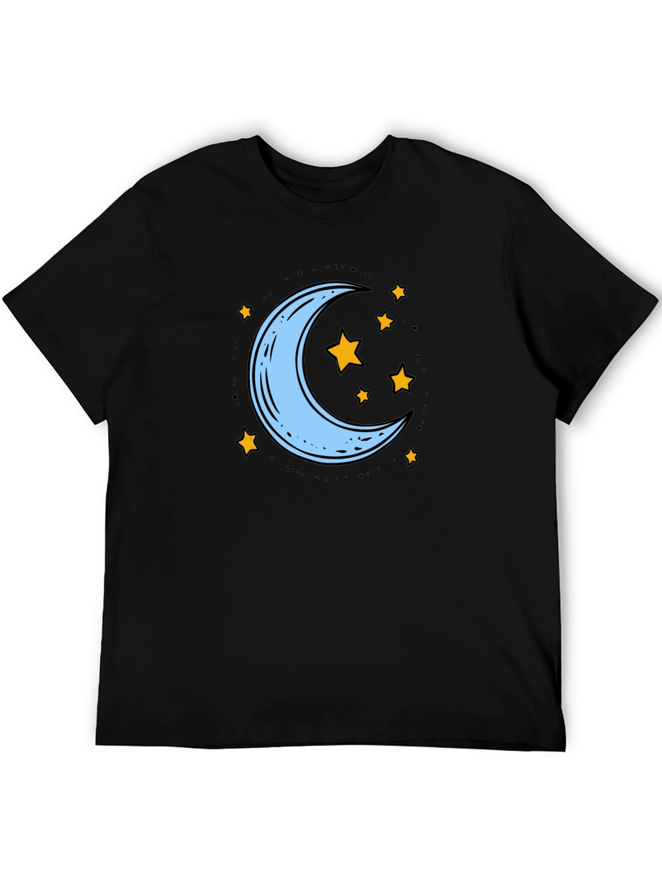 Black Moon and Stars Graphic Tee - Black view 5