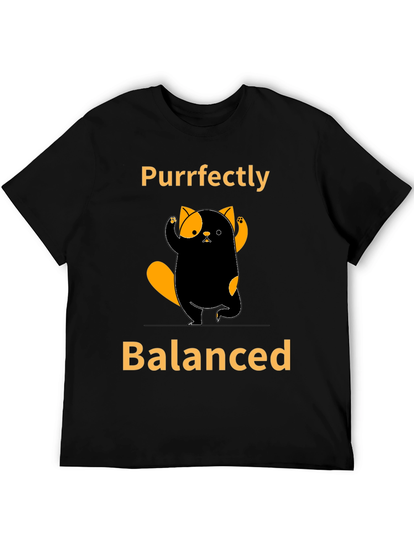 Black Purrfectly Balanced Cat T-Shirt view 5
