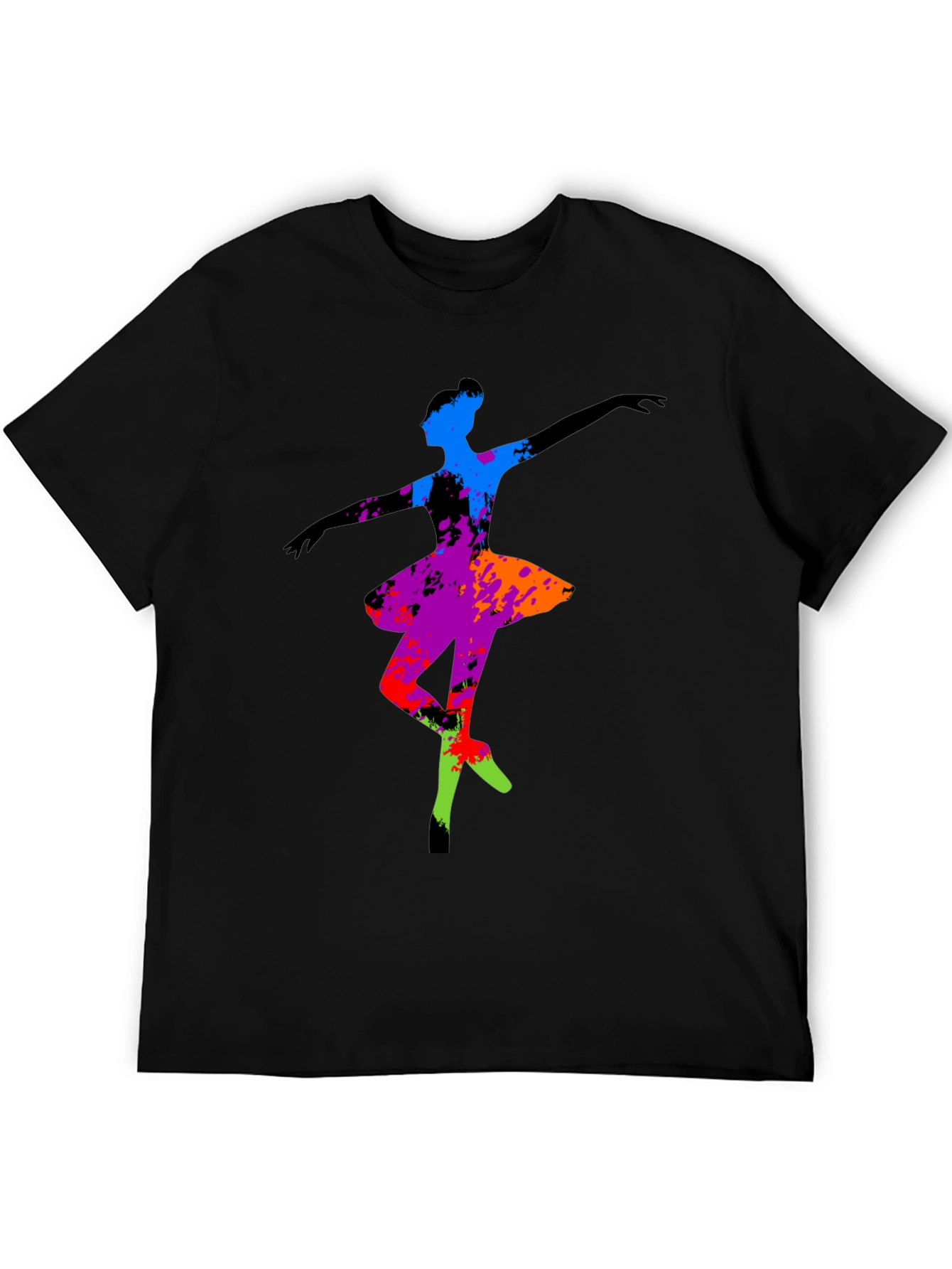Black Abstract Ballerina Graphic Tee - Black view 5