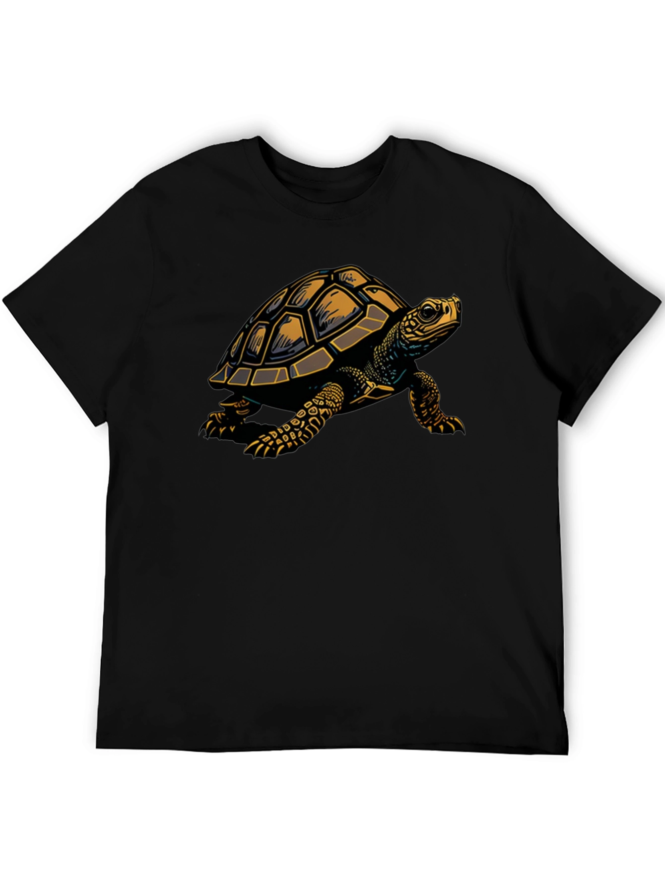 Black Turtle Graphic Tee - Stylish Black Cotton Blend T-Shirt view 5