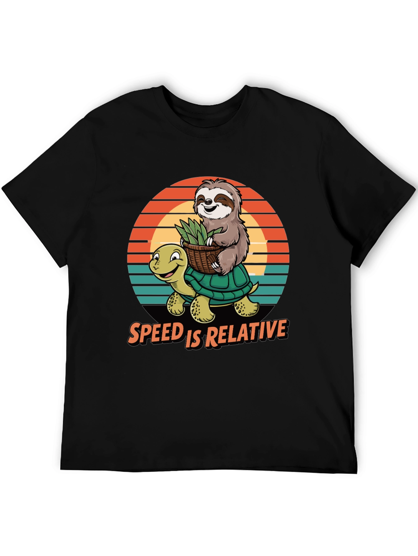 Black Speed is Relative Sloth & Turtle Graphic Tee view 5