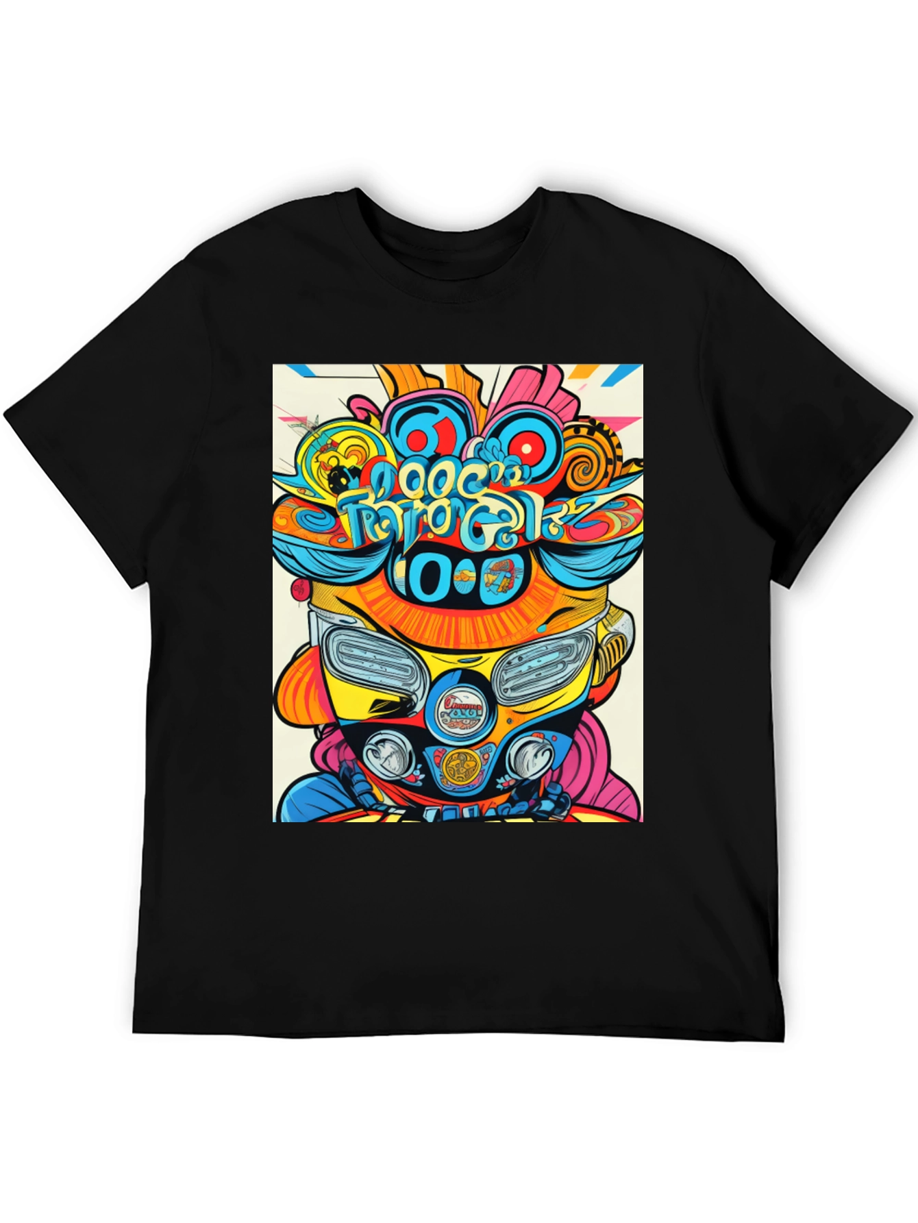 Black Psychedelic Scooter T-Shirt view 5