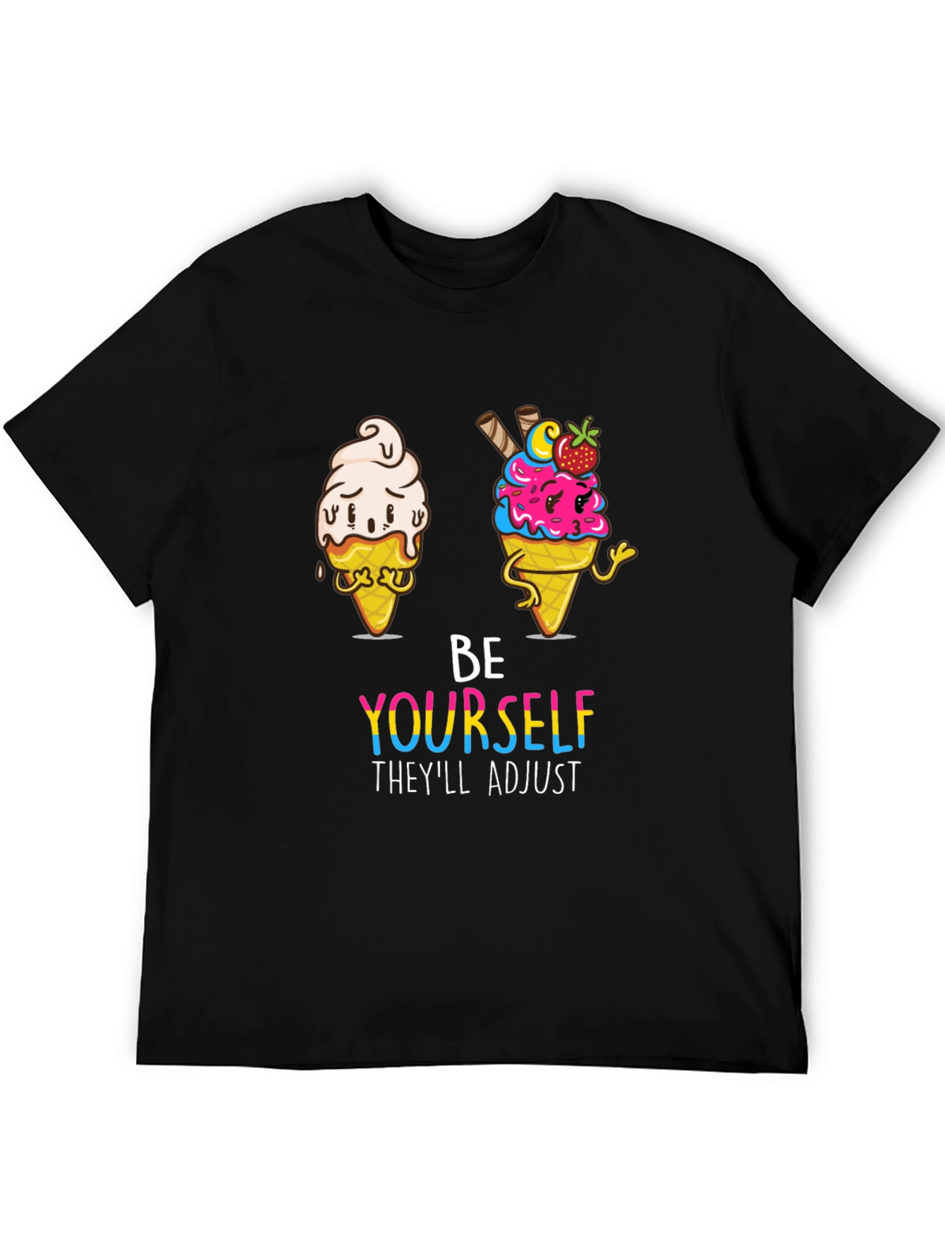 Black Be Yourself Graphic Tee view 5