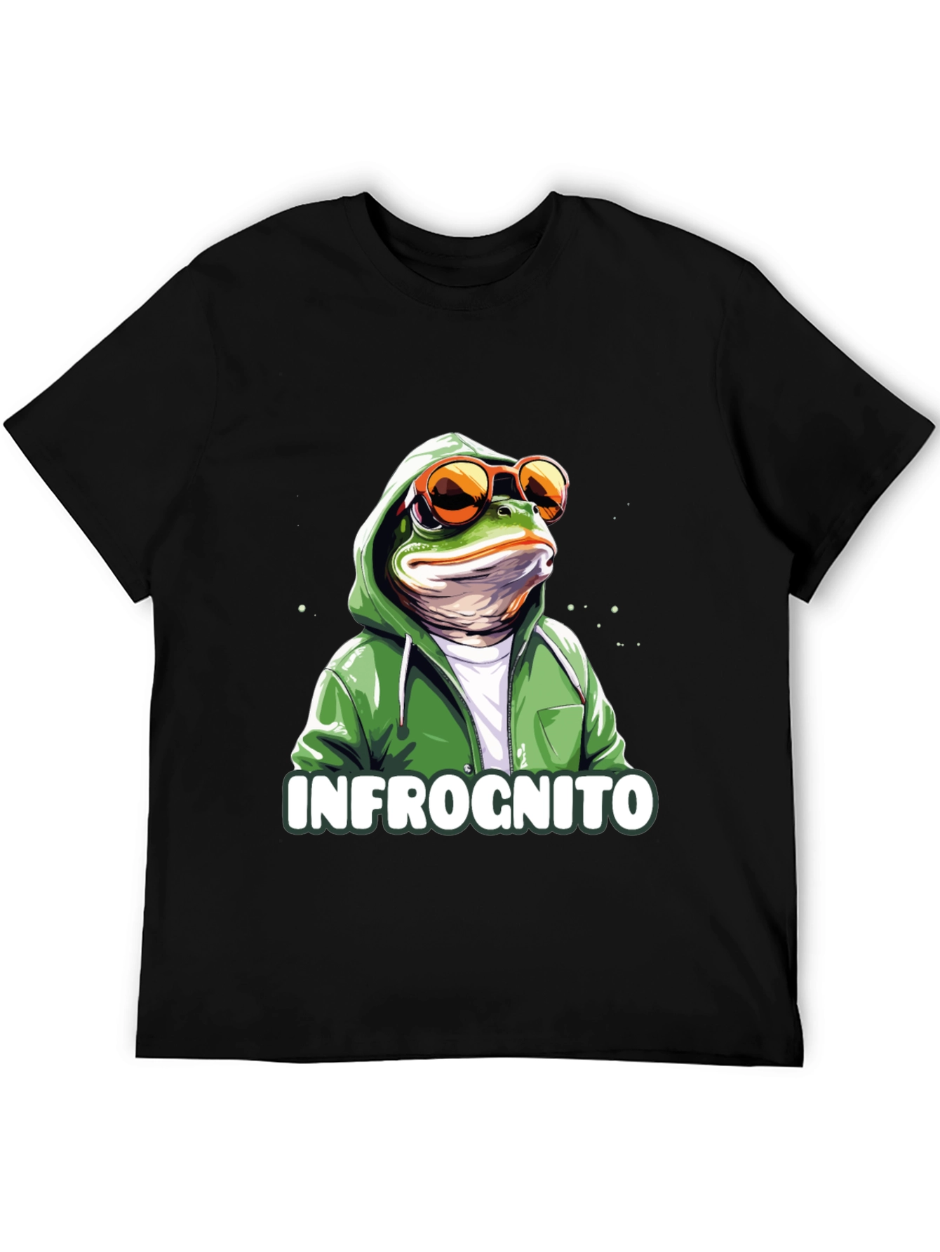 Black Infrognito Frog T-Shirt - Cool & Funny Design view 5