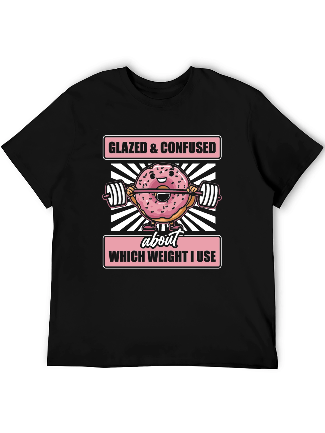 Black Glazed & Confused Donut Weightlifting T-Shirt view 5