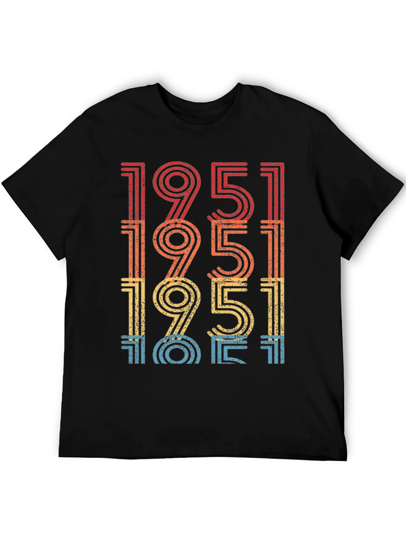 Black Retro 1951 Birthday T-Shirt view 5