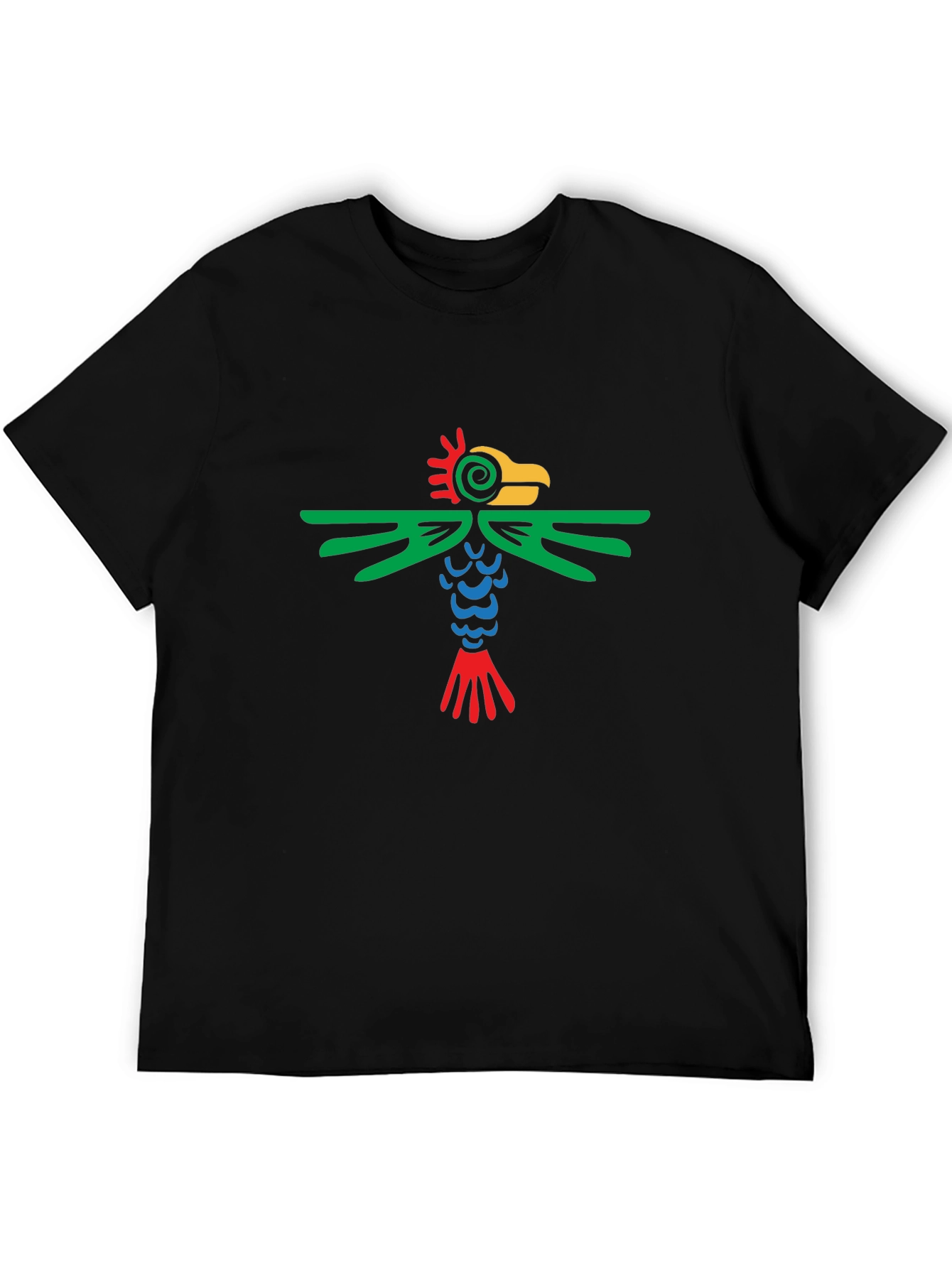 Black Aztec Bird Graphic Tee - Stylish Black T-Shirt view 5