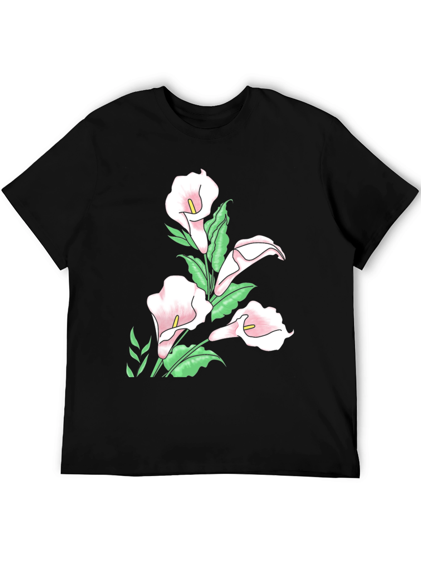Black Black Floral Calla Lily T-Shirt view 5