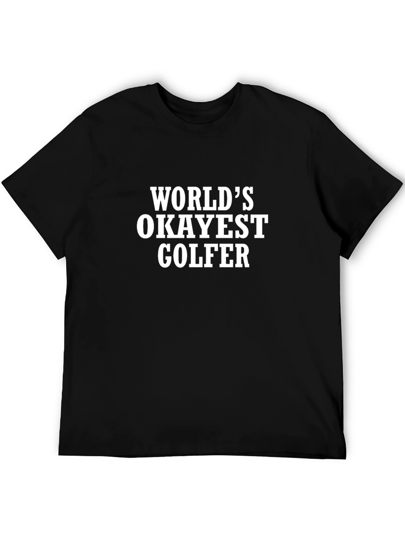 Black World's Okayest Golfer Black T-Shirt view 5