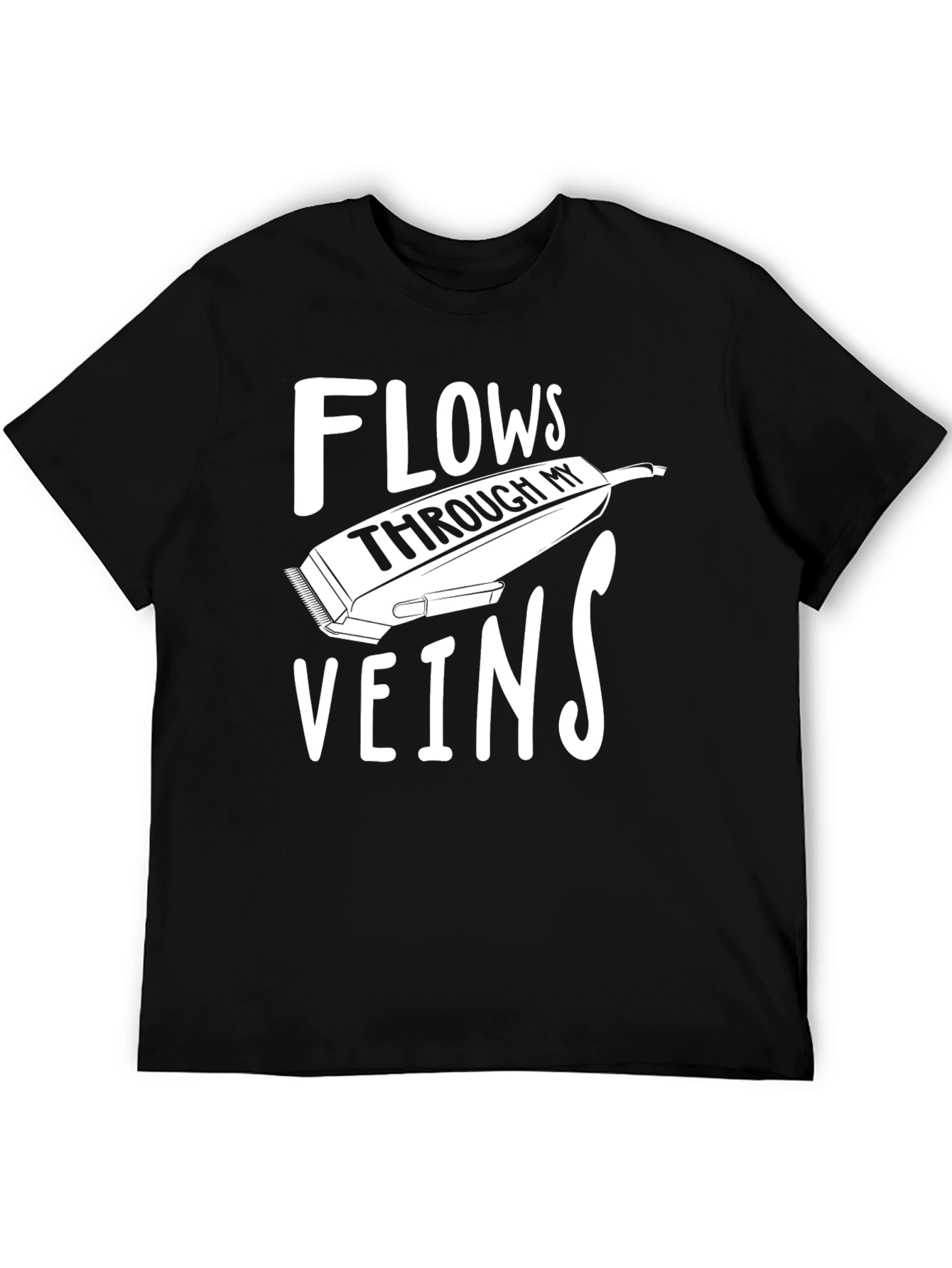 Black Flows Through My Veins Barber T-Shirt view 5
