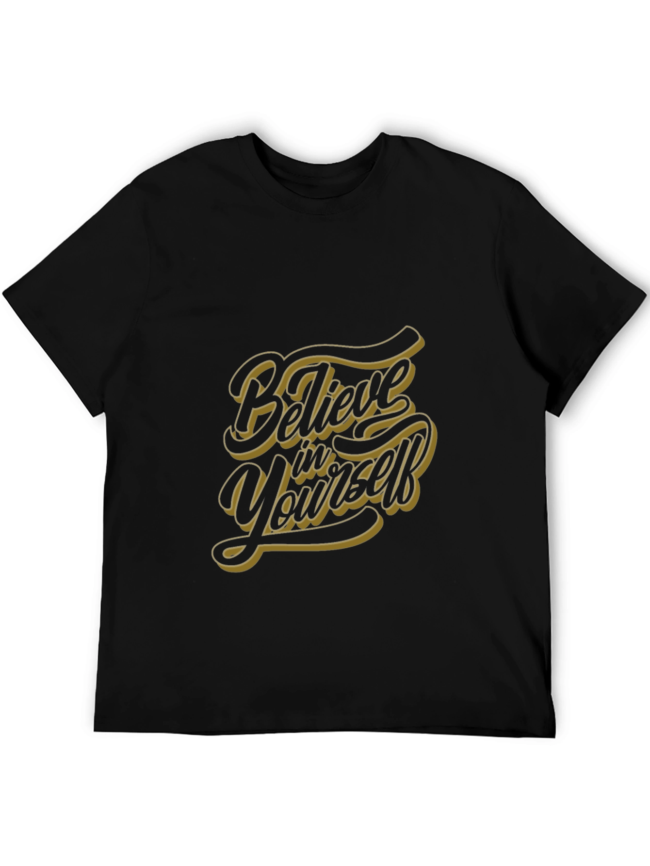 Black Believe in Yourself Graphic Tee - Stylish Black T-Shirt view 5