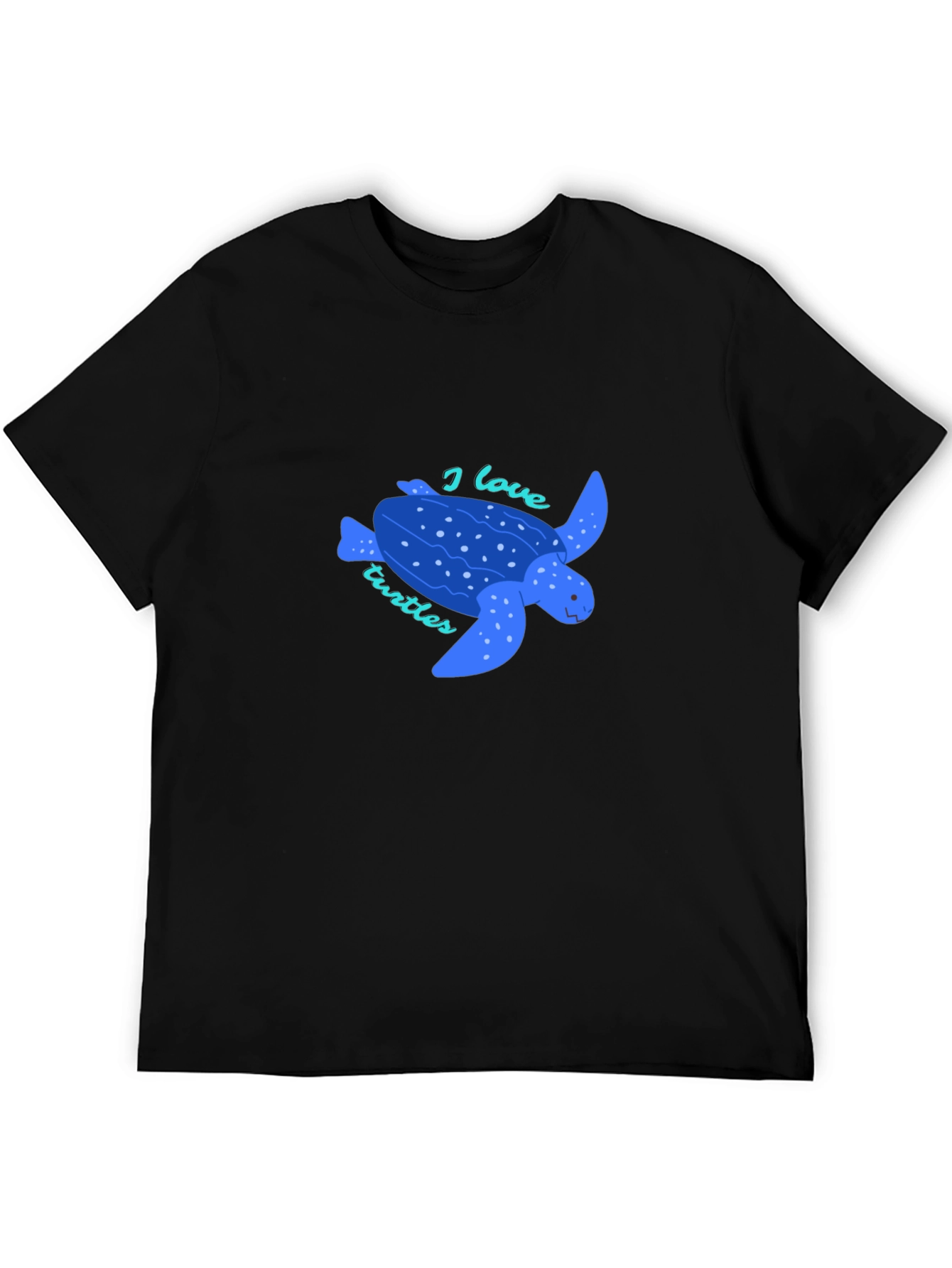 Black I Love Turtles Graphic Tee - Black view 5