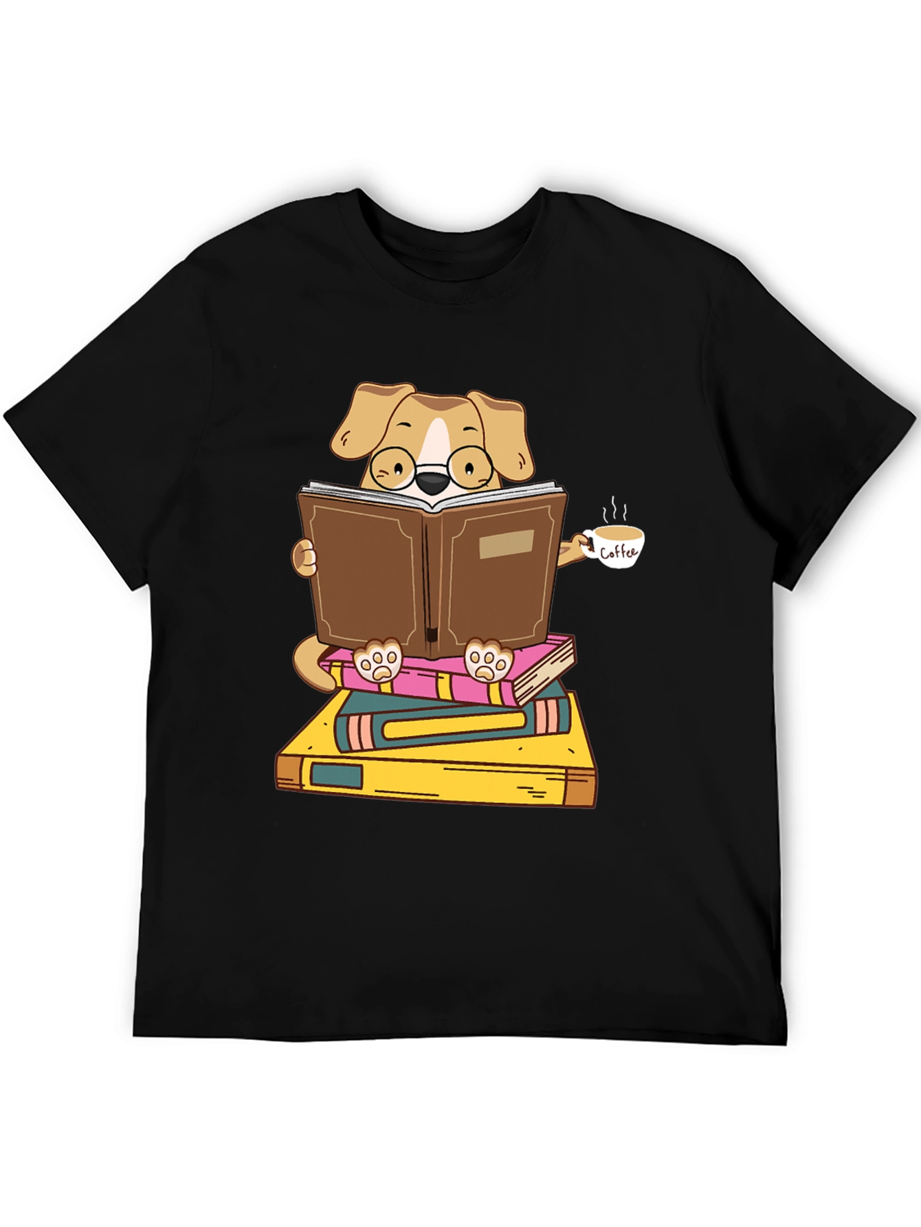 Black Bookworm Dog Graphic T-Shirt view 5