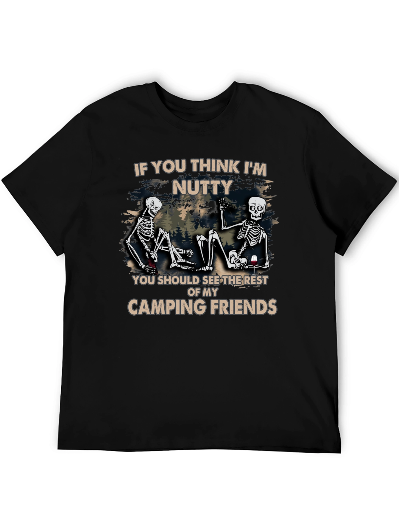 Black Camping Friends Graphic T-Shirt view 5