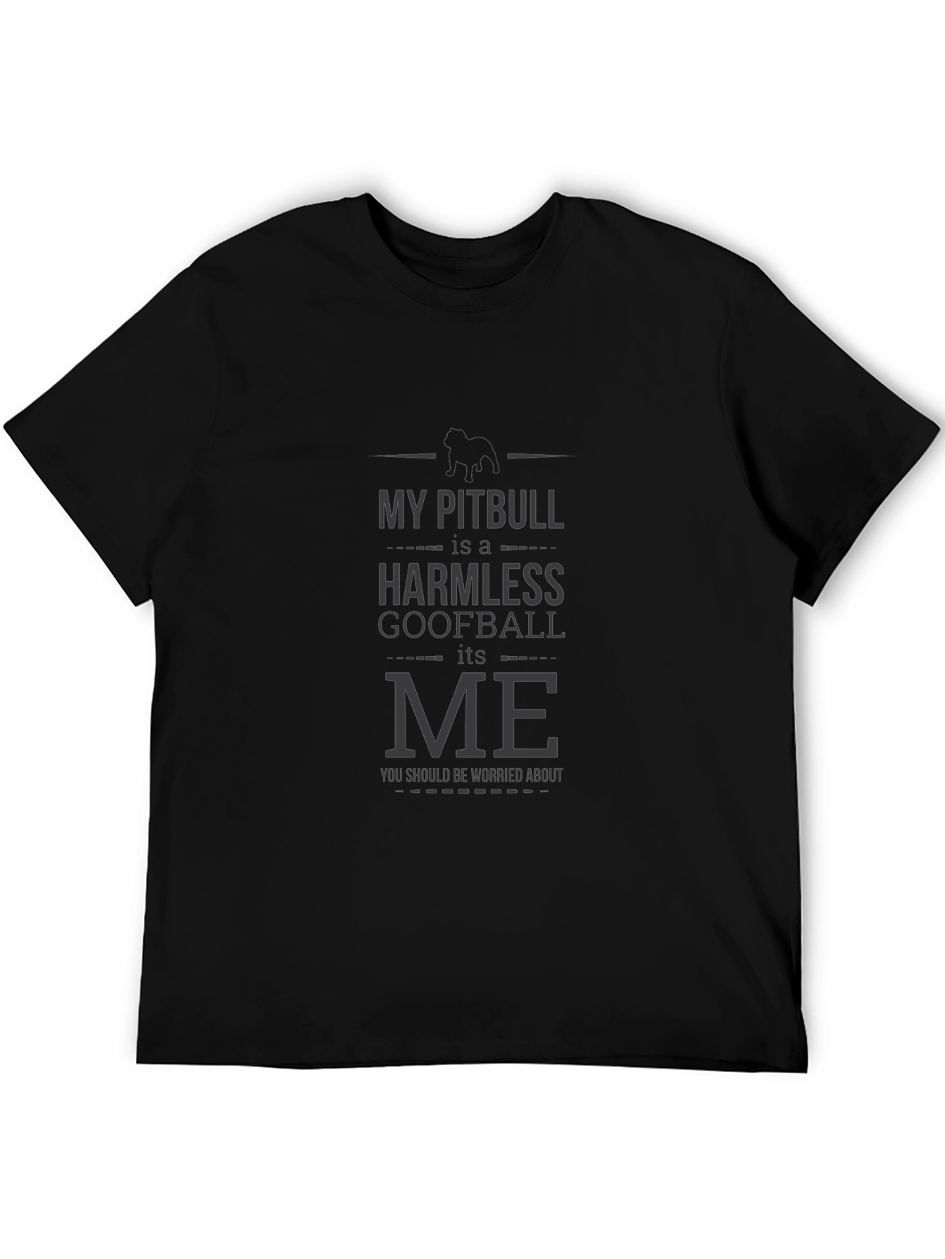 Black Pitbull Harmless Goofball T-Shirt view 5