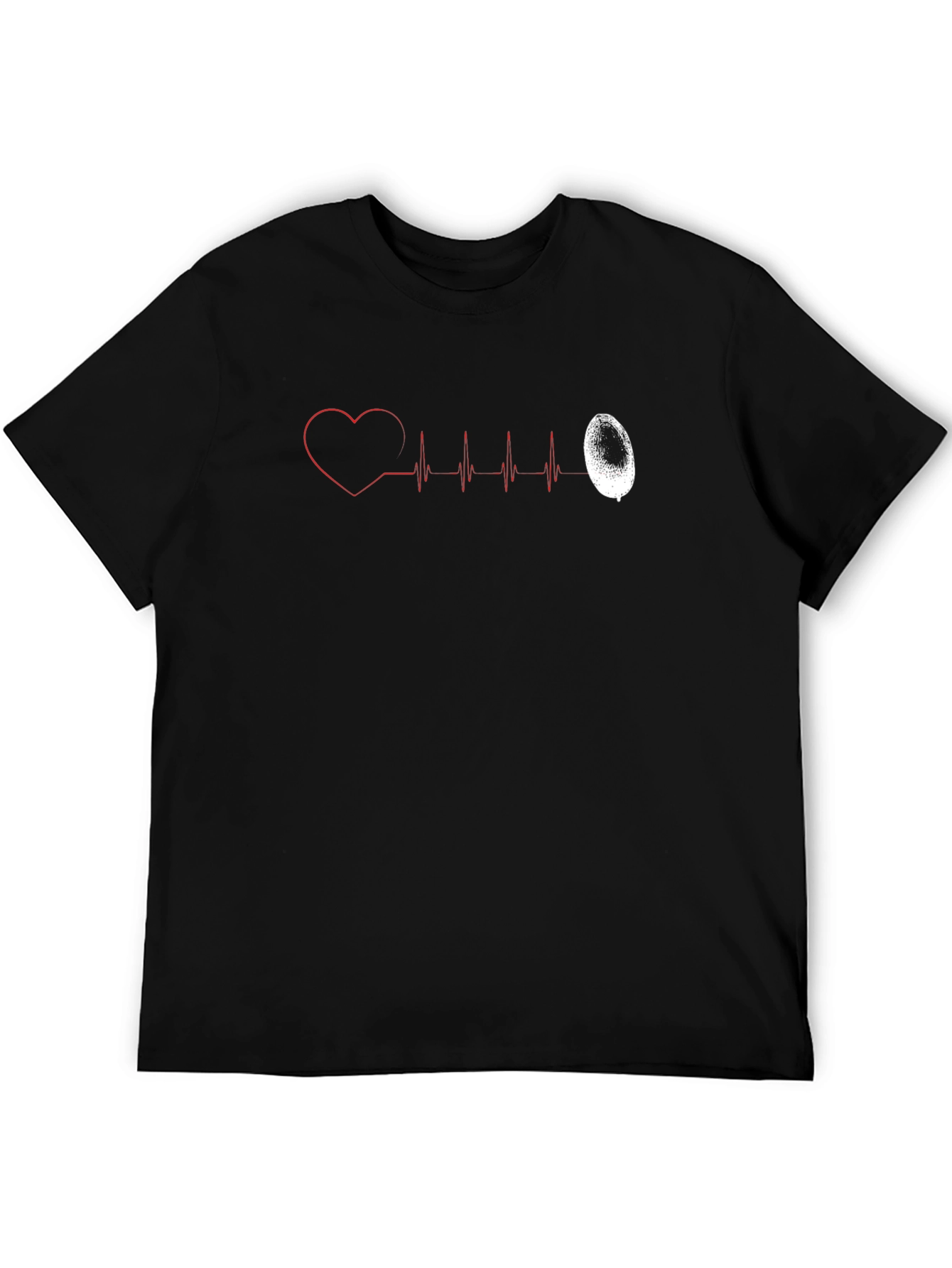 Black Heartbeat Balloon T-Shirt - Unique Graphic Tee view 5