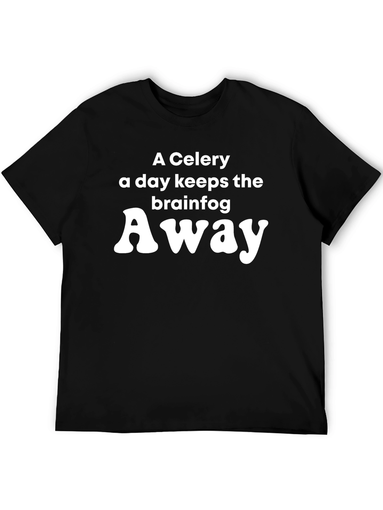 Black Celery Brainfog Away T-Shirt Funny Foodie Tee view 5
