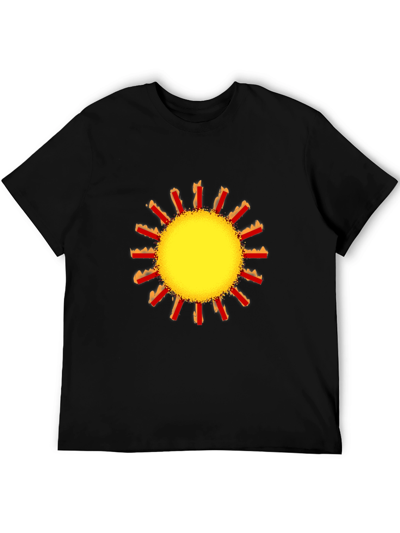 Black Vibrant Sun Graphic Black T-Shirt view 5