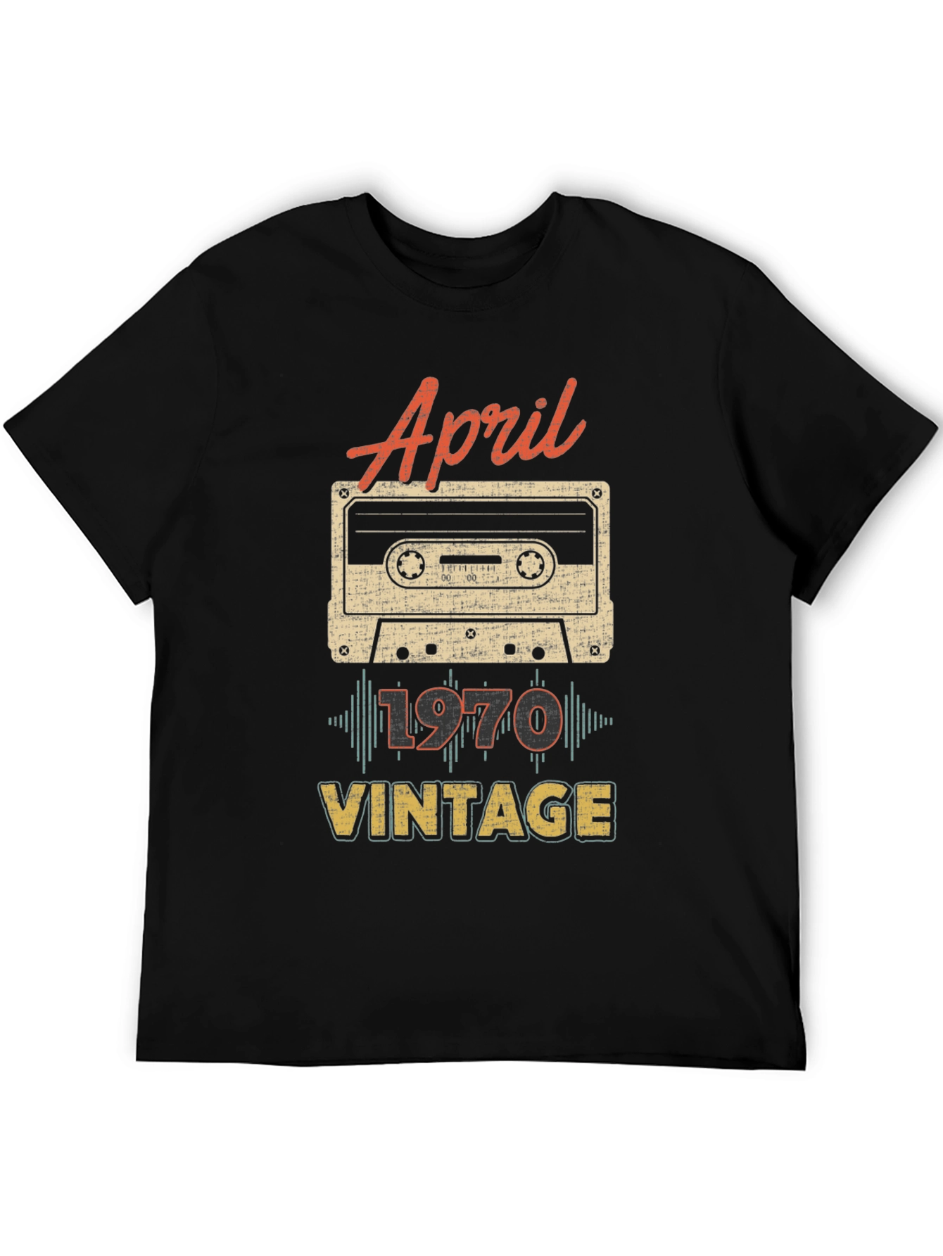 Black April 1970 Vintage Cassette T-Shirt view 5