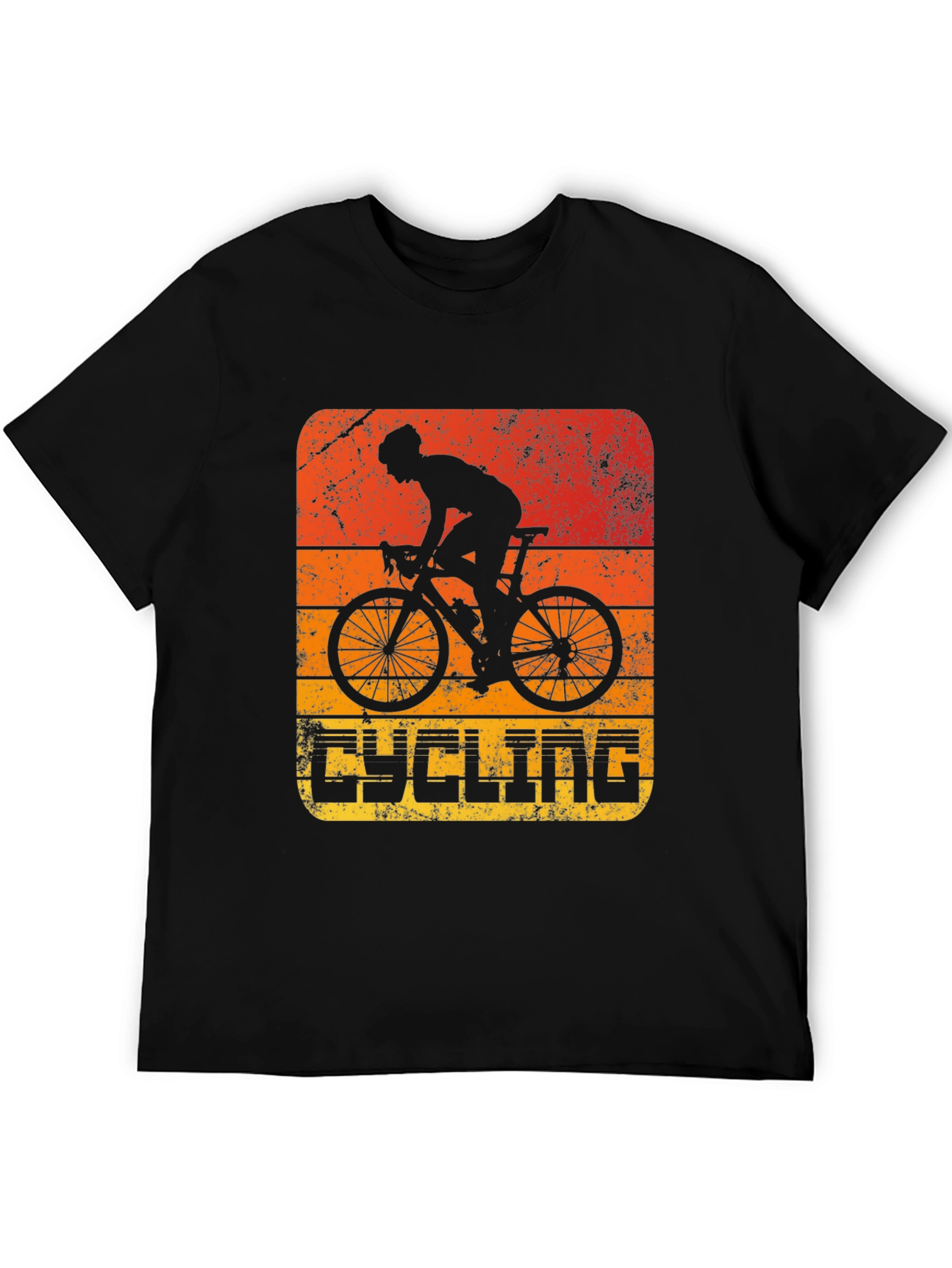 Black Retro Cycling T-Shirt - Stylish Cyclist Graphic Tee view 5