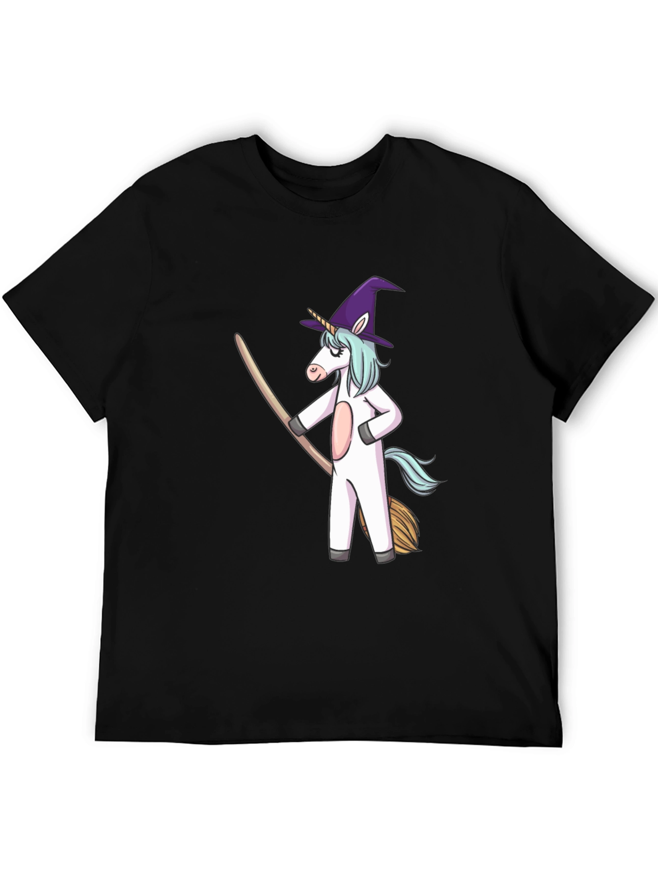 Black Unicorn Witch T-Shirt - Halloween Costume Tee view 5