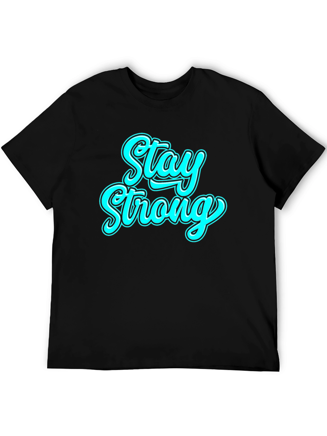 Black Stay Strong Black Graphic T-Shirt view 5