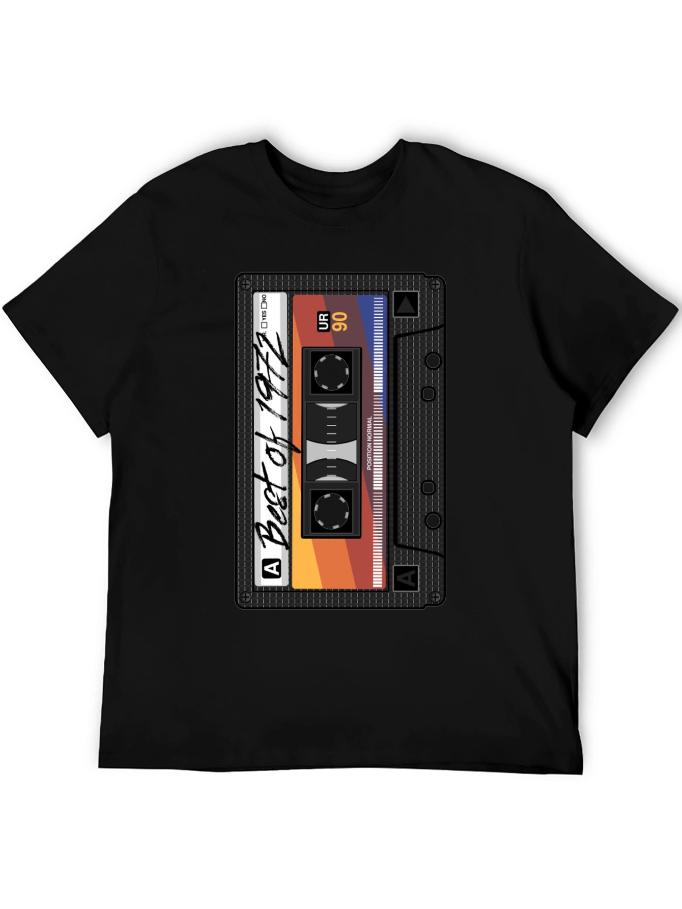 Black Best of 1972 Cassette Tape Graphic T-Shirt view 5