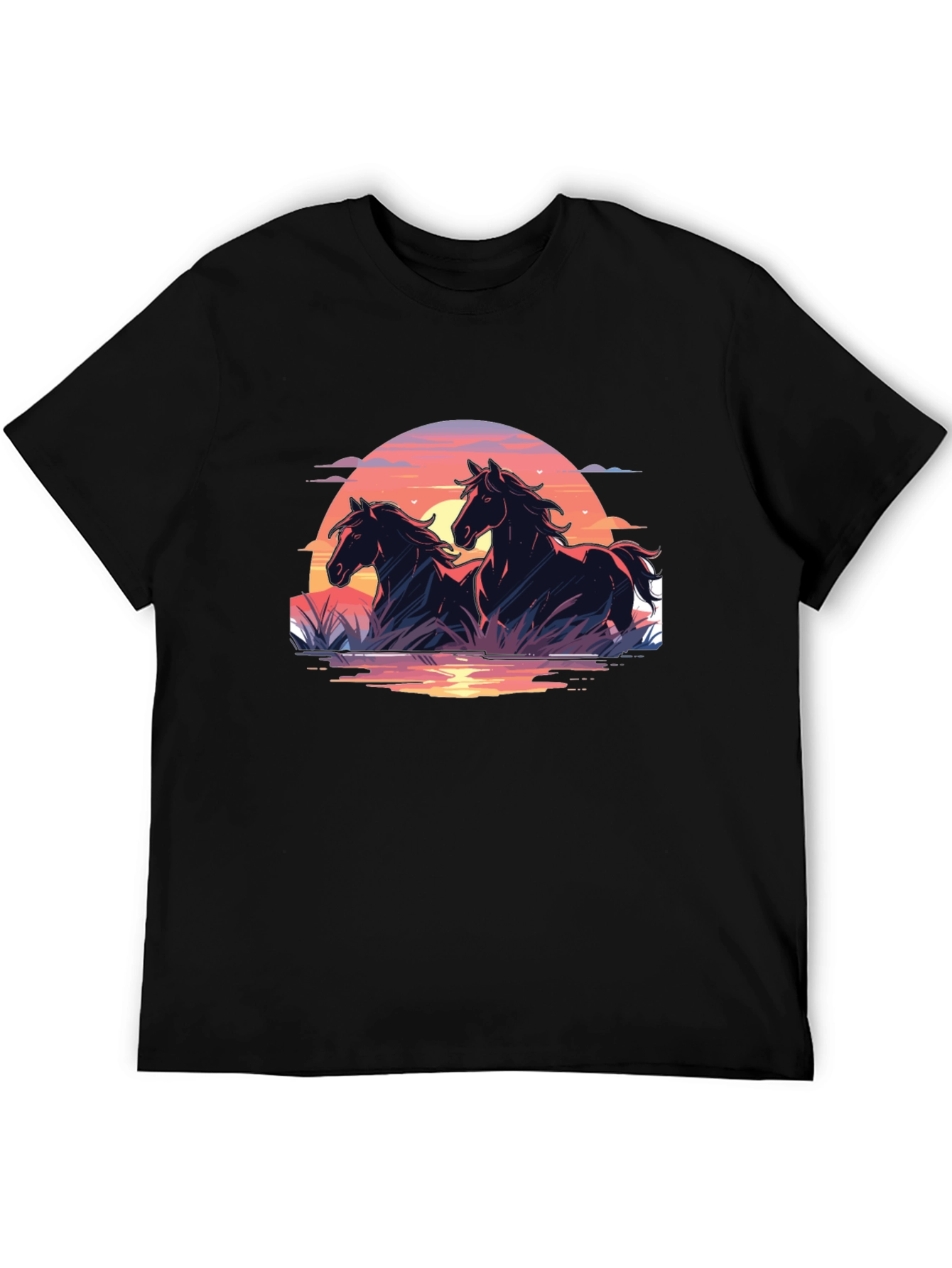 Black Black Horse Sunset Graphic Tee view 5