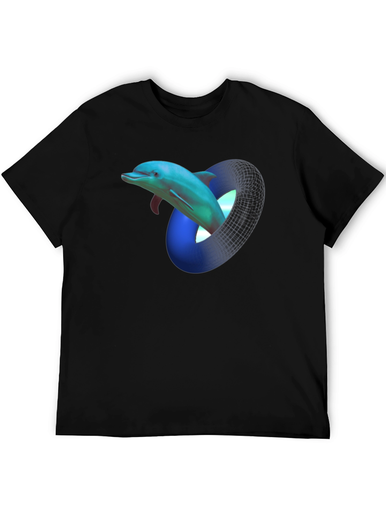 Black Dolphin Mobius Strip Graphic Black T-Shirt view 5