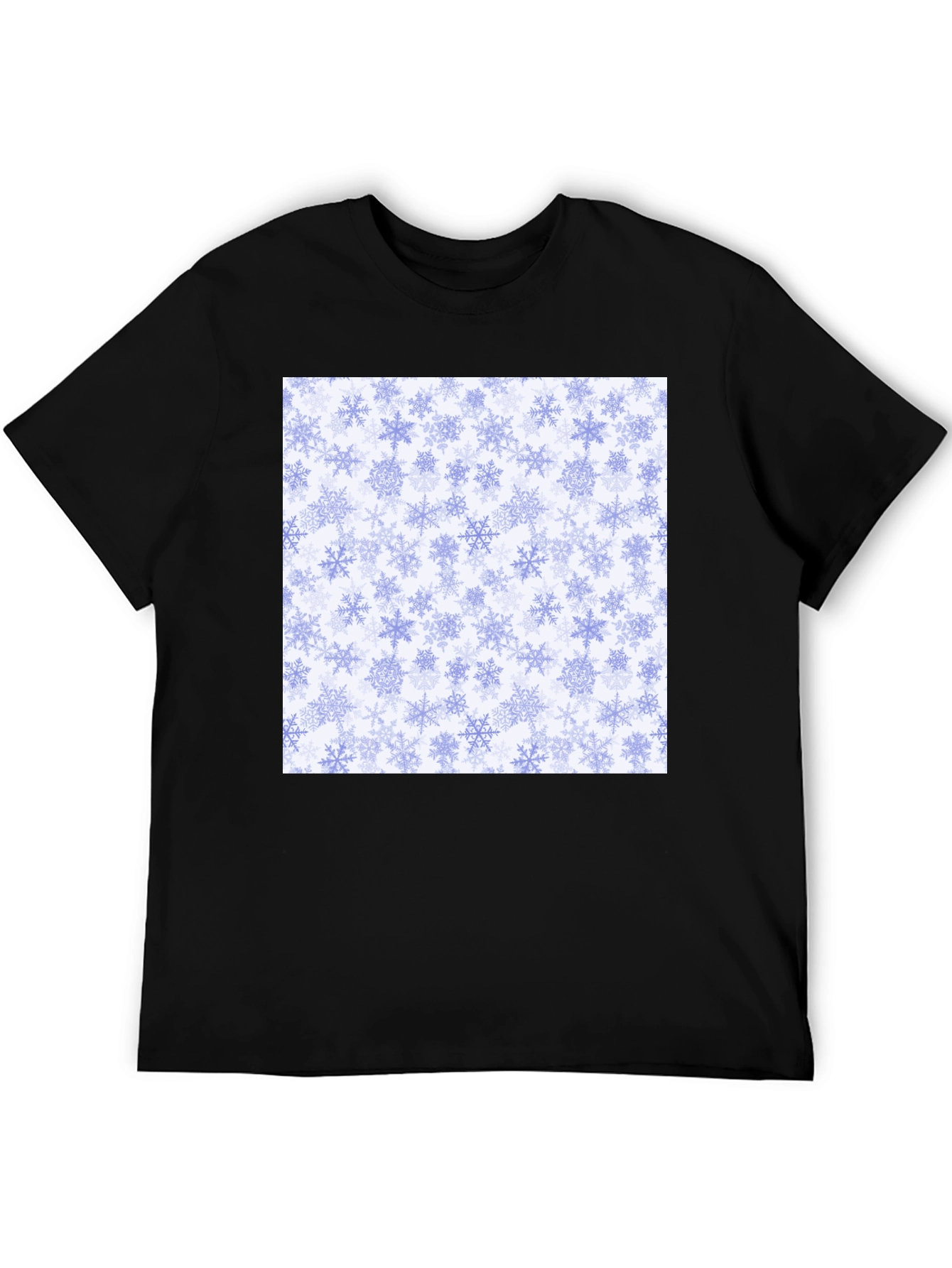 Black Snowflake Pattern Tee - Winter Holiday Style! view 5