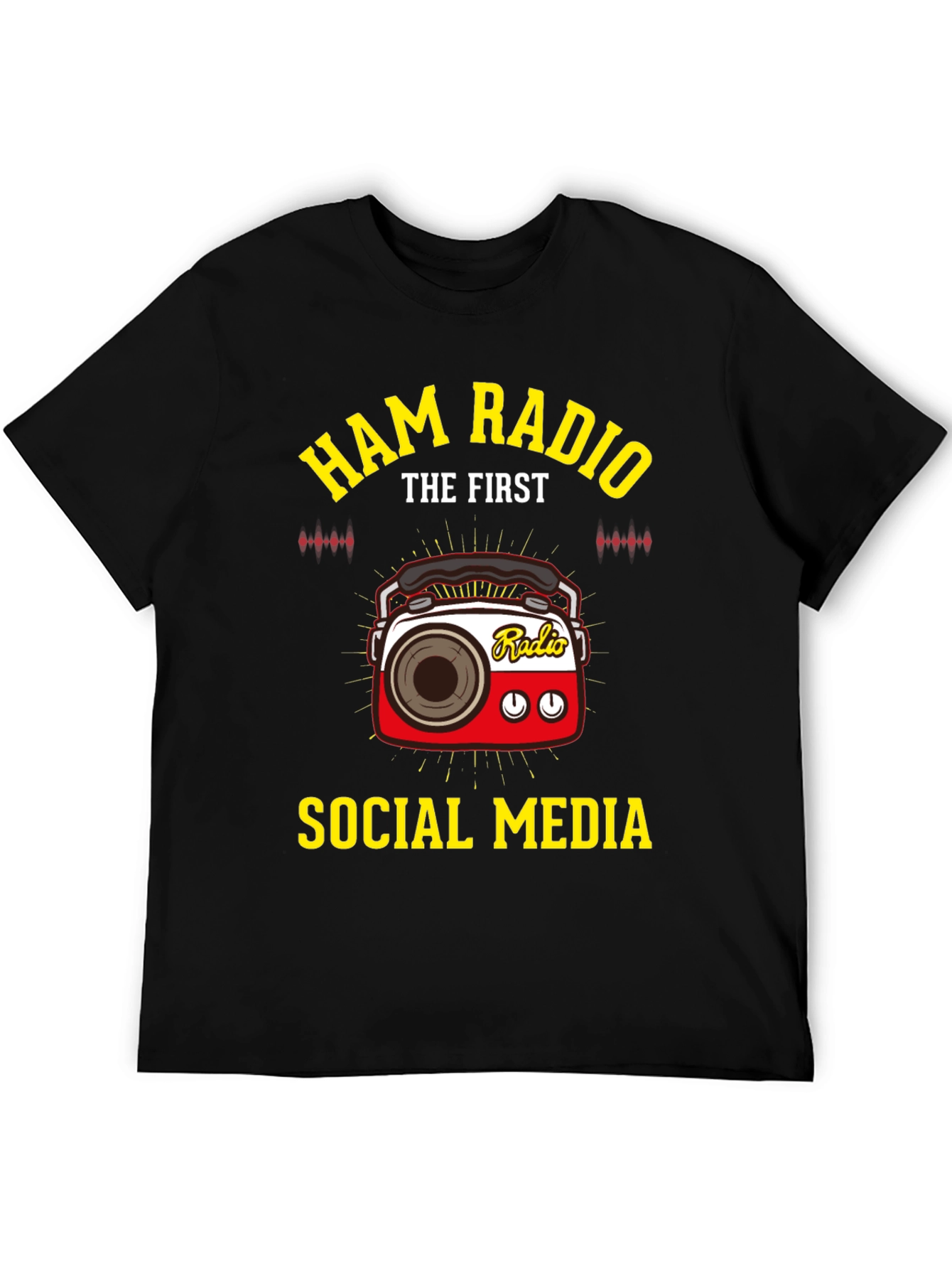 Black Ham Radio The First Social Media T-Shirt view 5