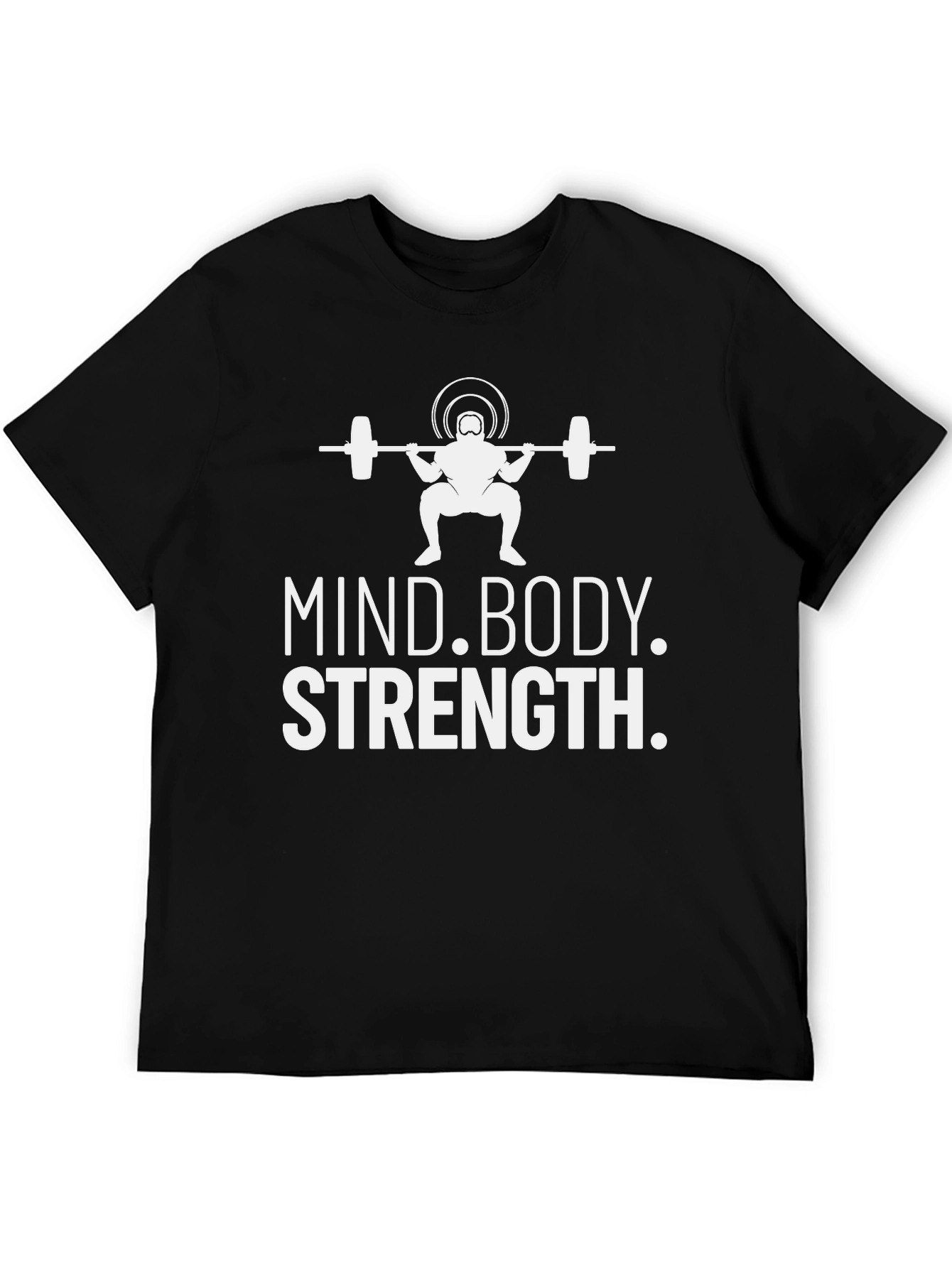 Black Mind Body Strength Weightlifting T-Shirt view 5