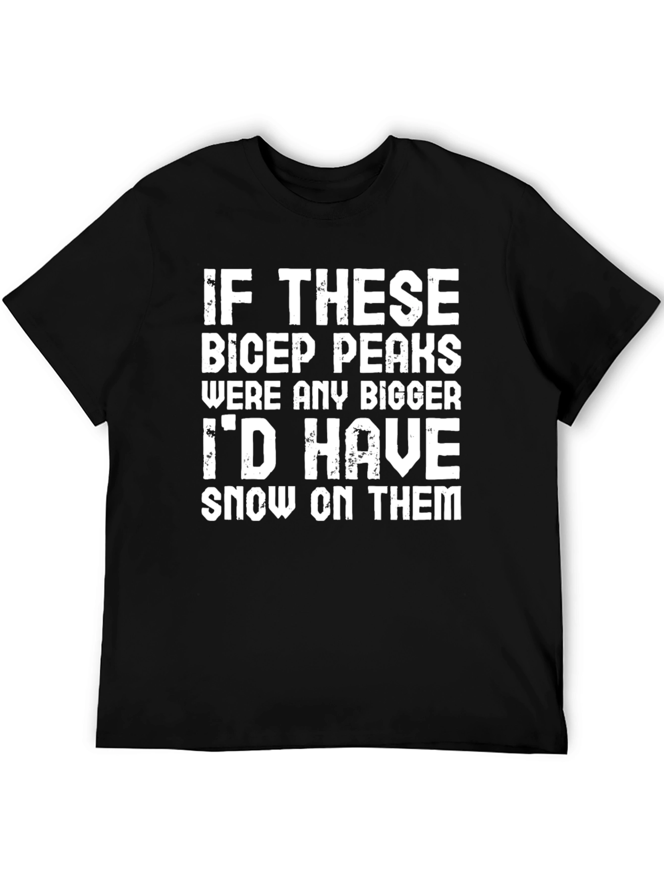 Black Bicep Peaks Humor T-Shirt view 5