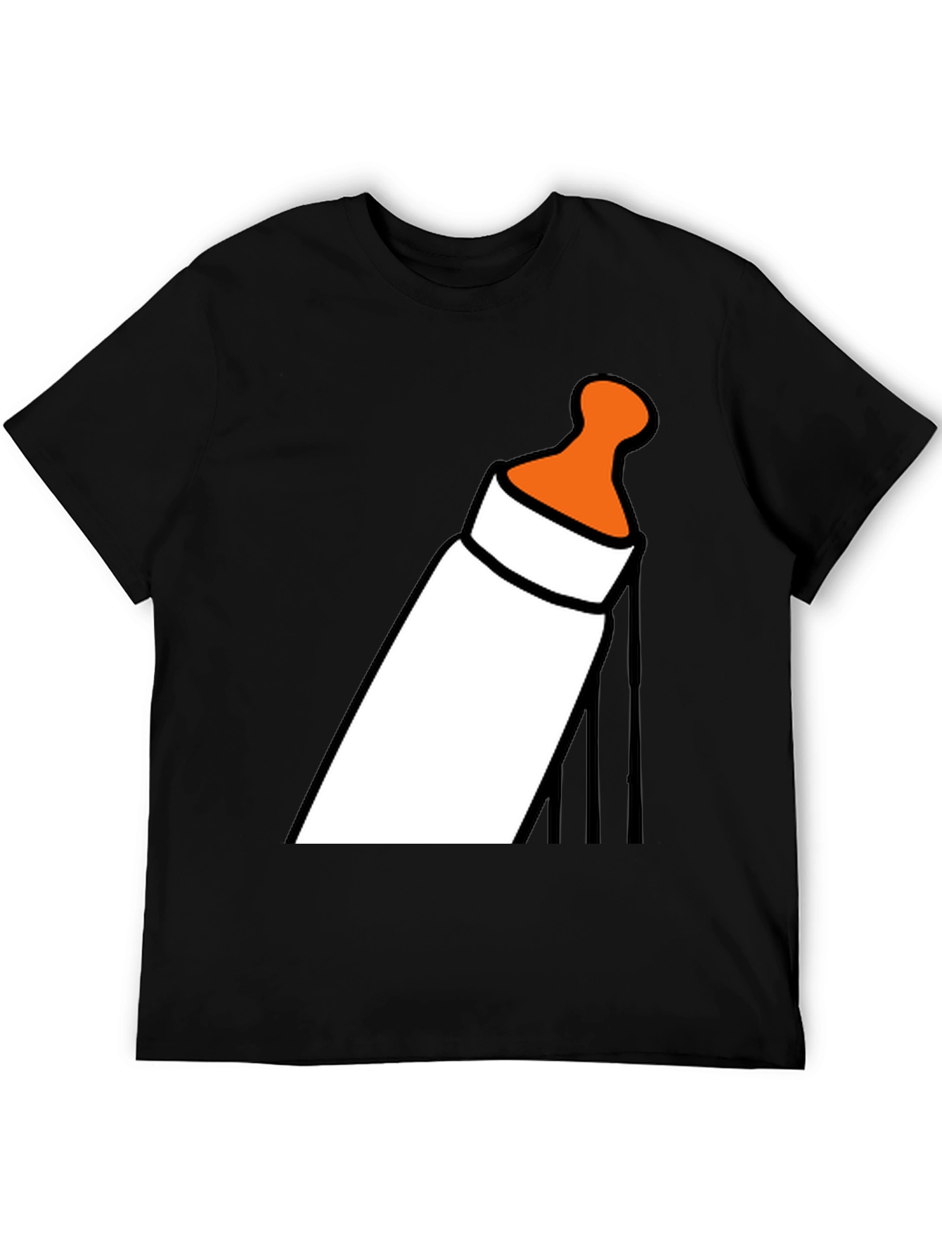 Black Baby Bottle Graphic T-Shirt - Funny Novelty Tee view 5