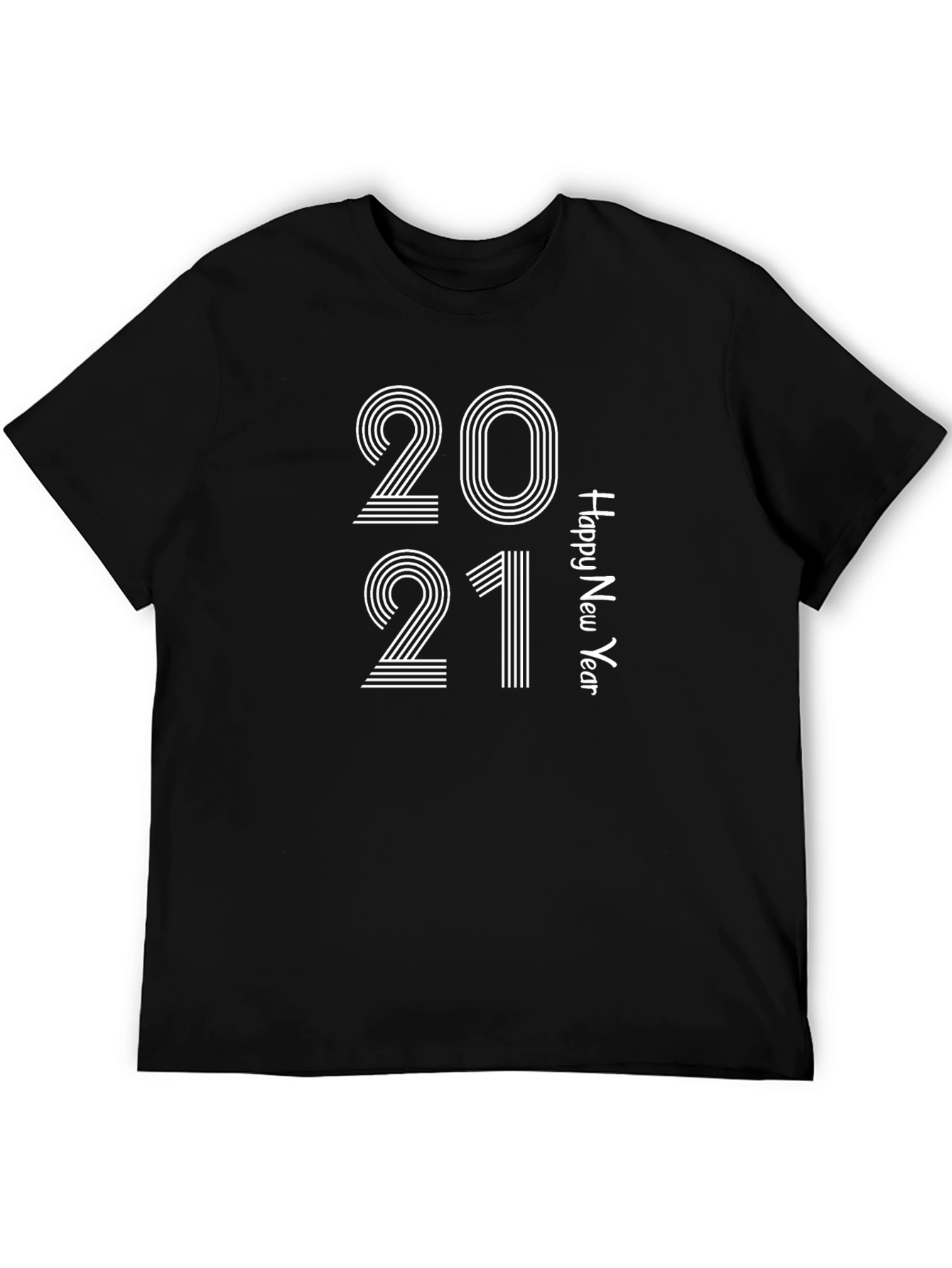 Black Happy New Year 2021 Graphic Tee - Black view 5